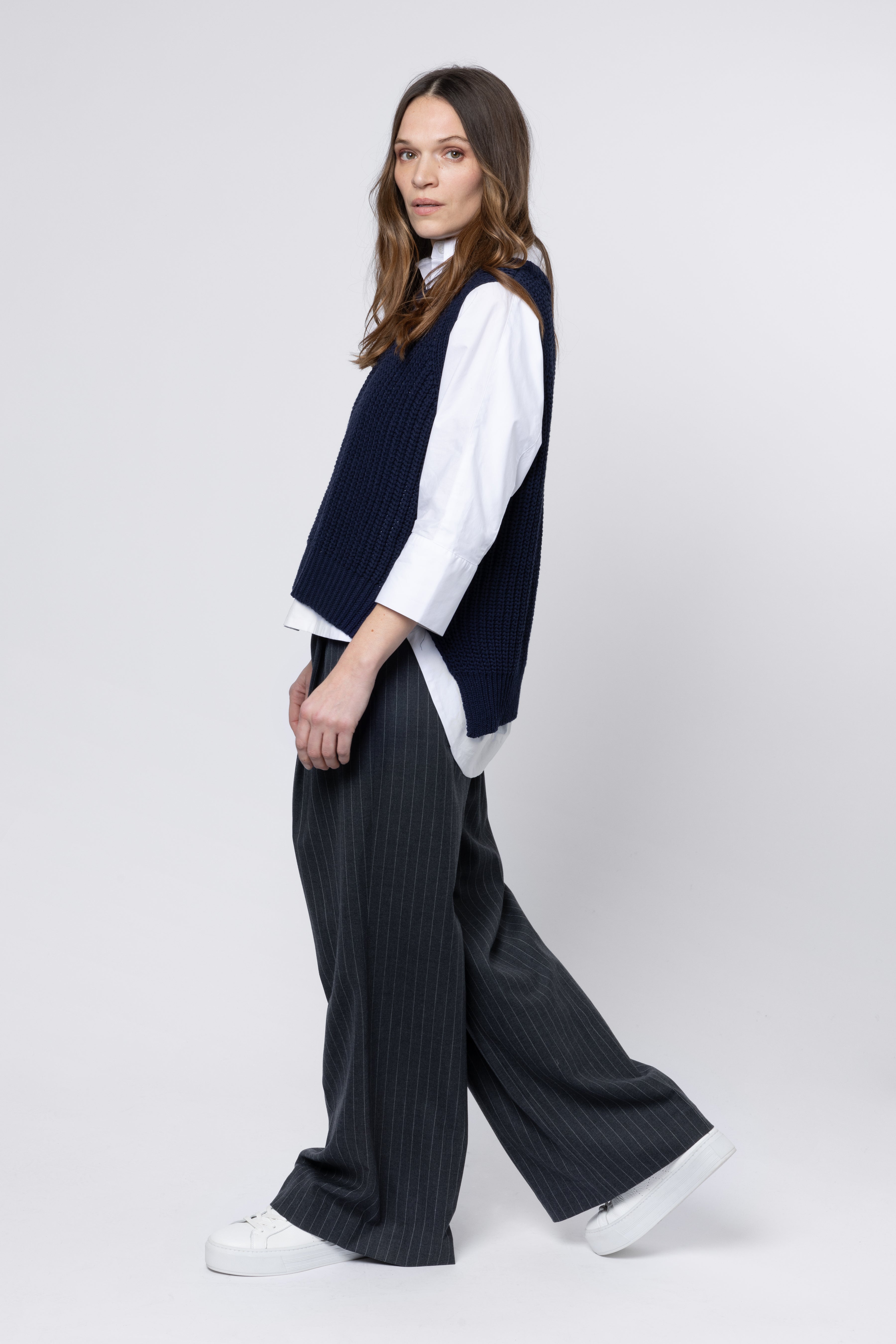 Rebecca Ribbed Tank Top - Navy