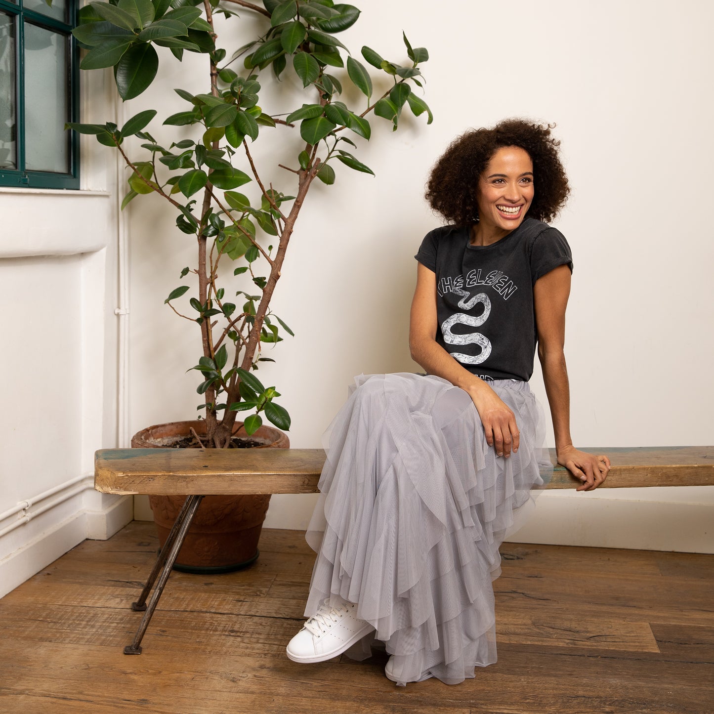 the eleven snake t shirt neat fit tee washed black Eleven loves elevenloves 11 loves ellenloves sustainable