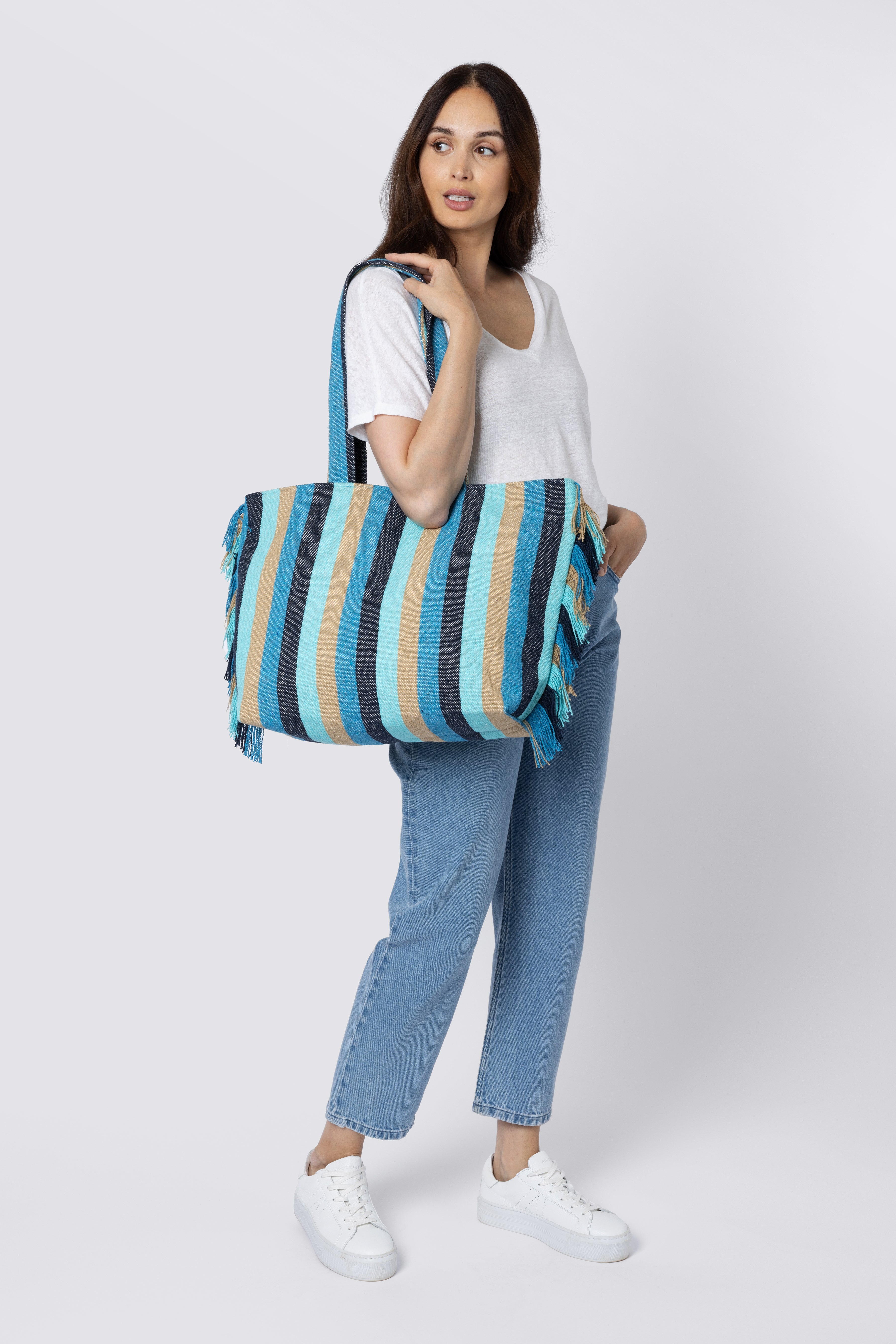 Suki Stripe Bag Multi Blue