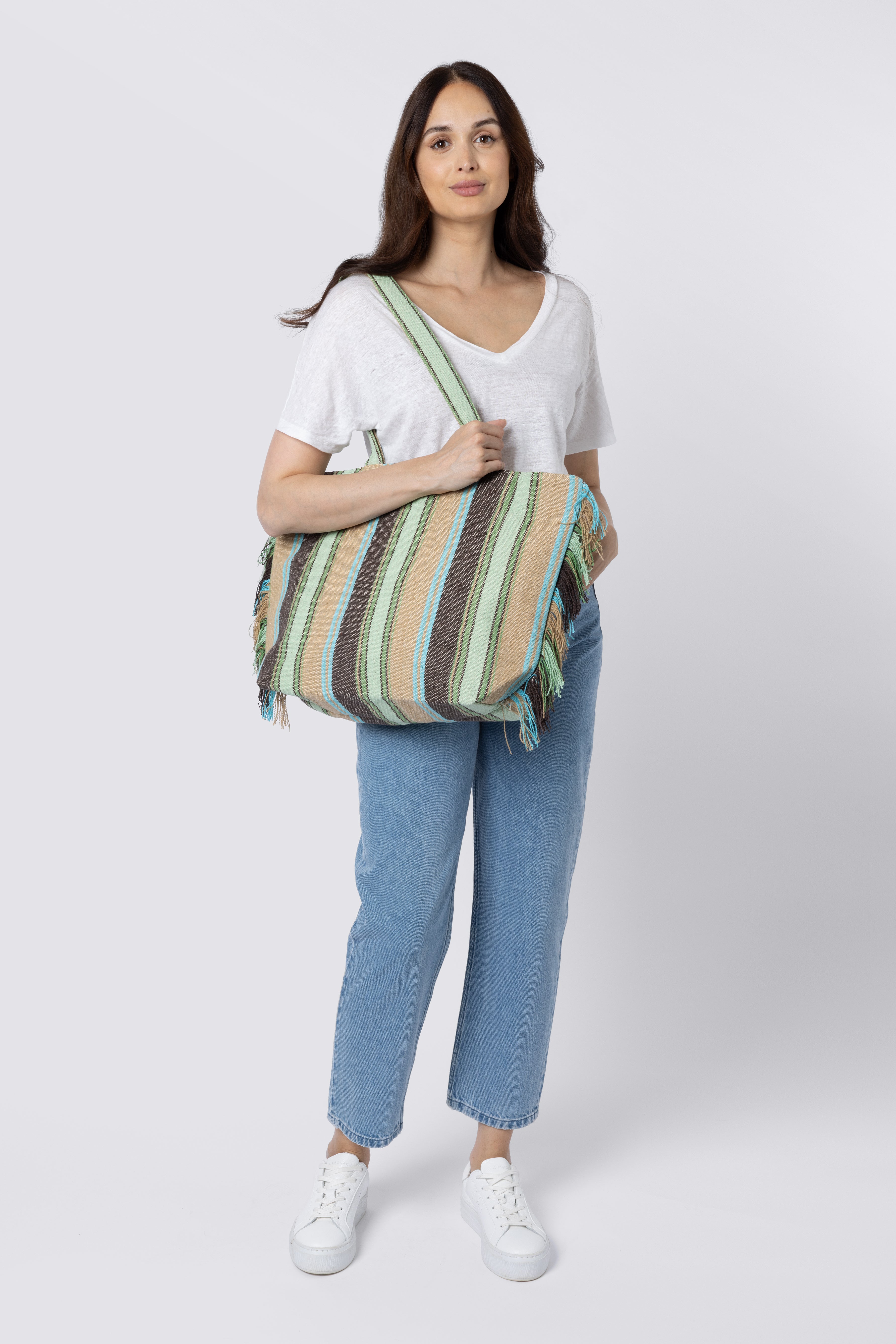 Suki Stripe Bag Multi Green