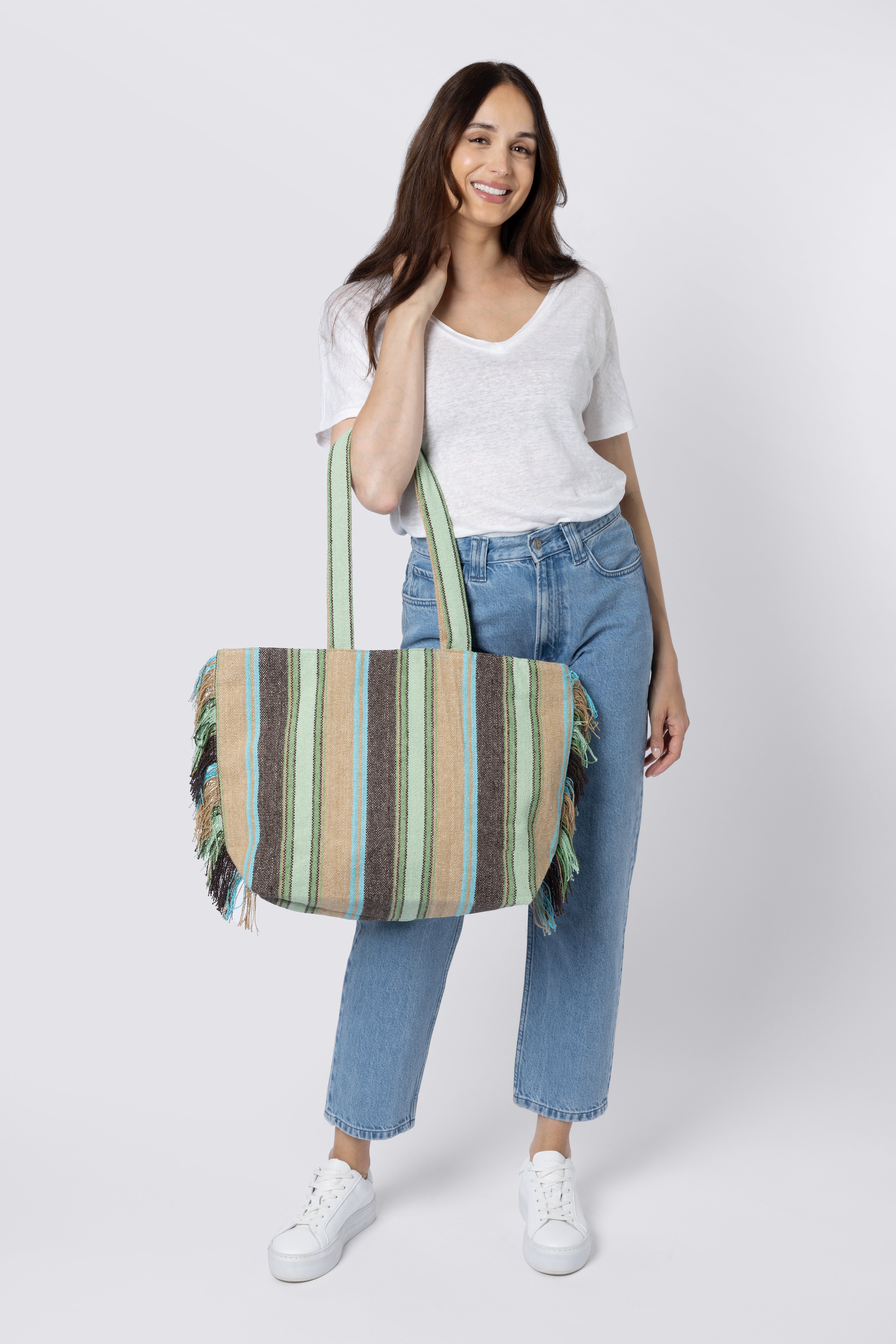 Suki Stripe Bag Multi Green