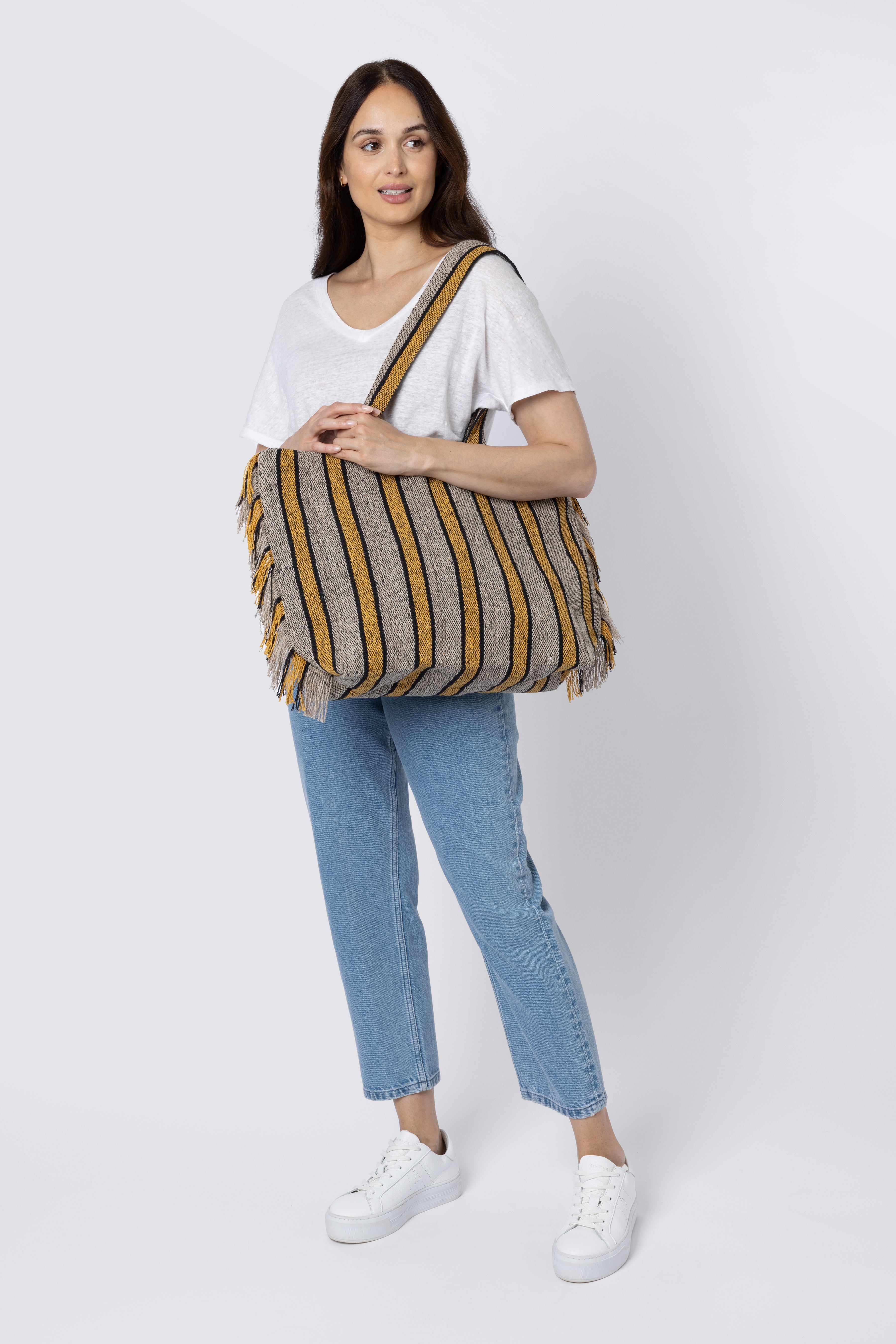 Suki Stripe Bag Multi - Yellow