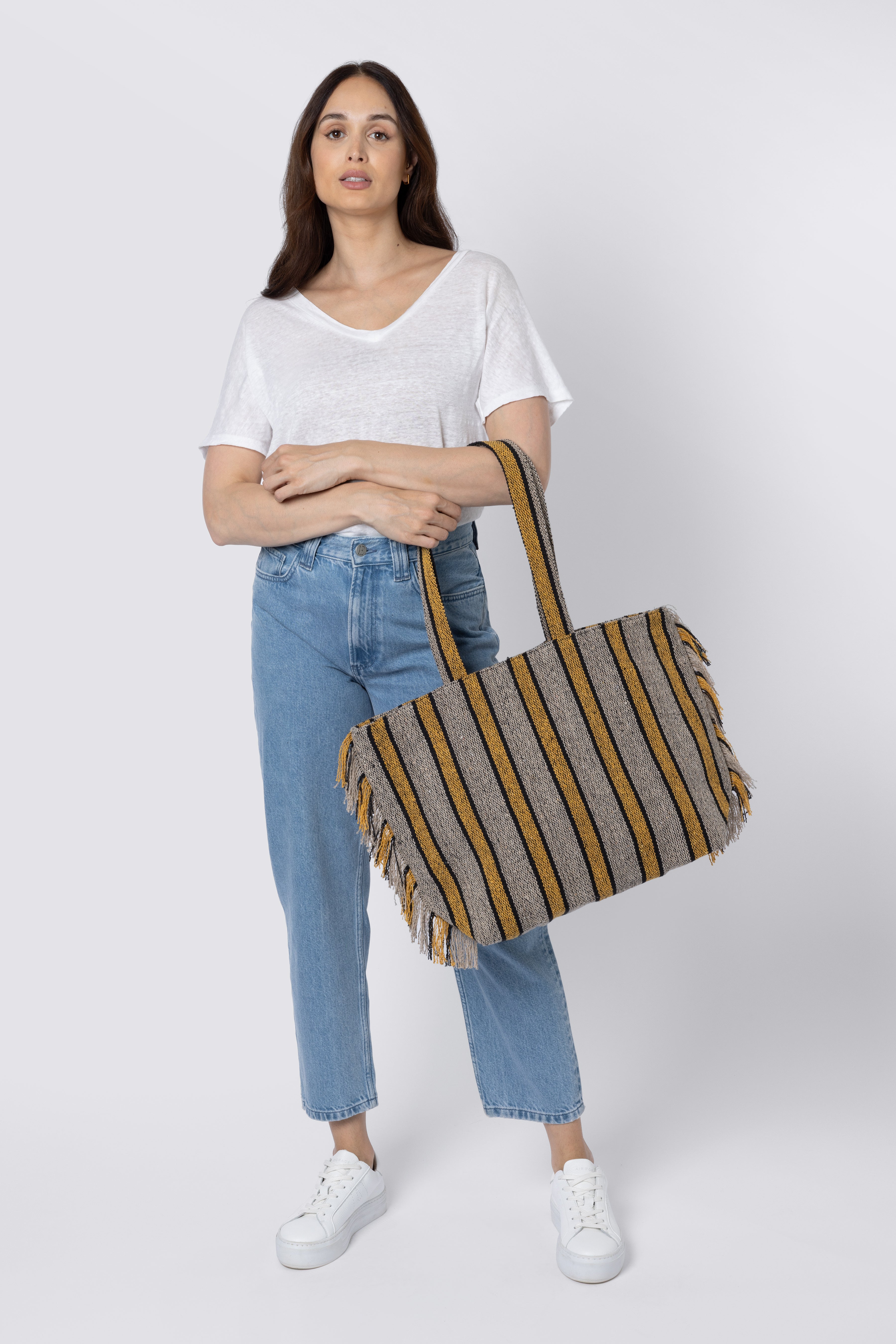 Suki Stripe Bag Multi - Yellow