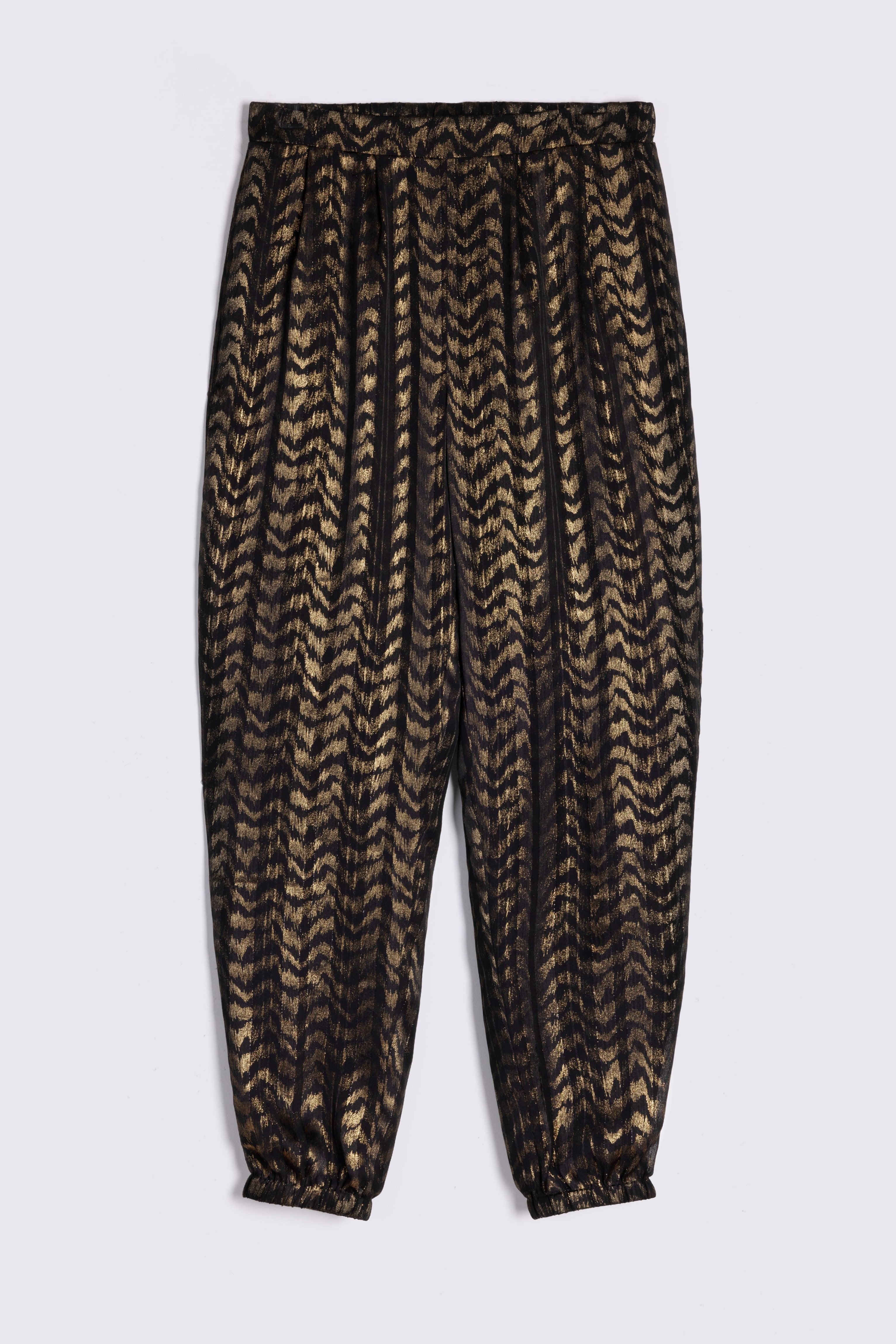 Florence Gold Print Trousers - Black/Gold