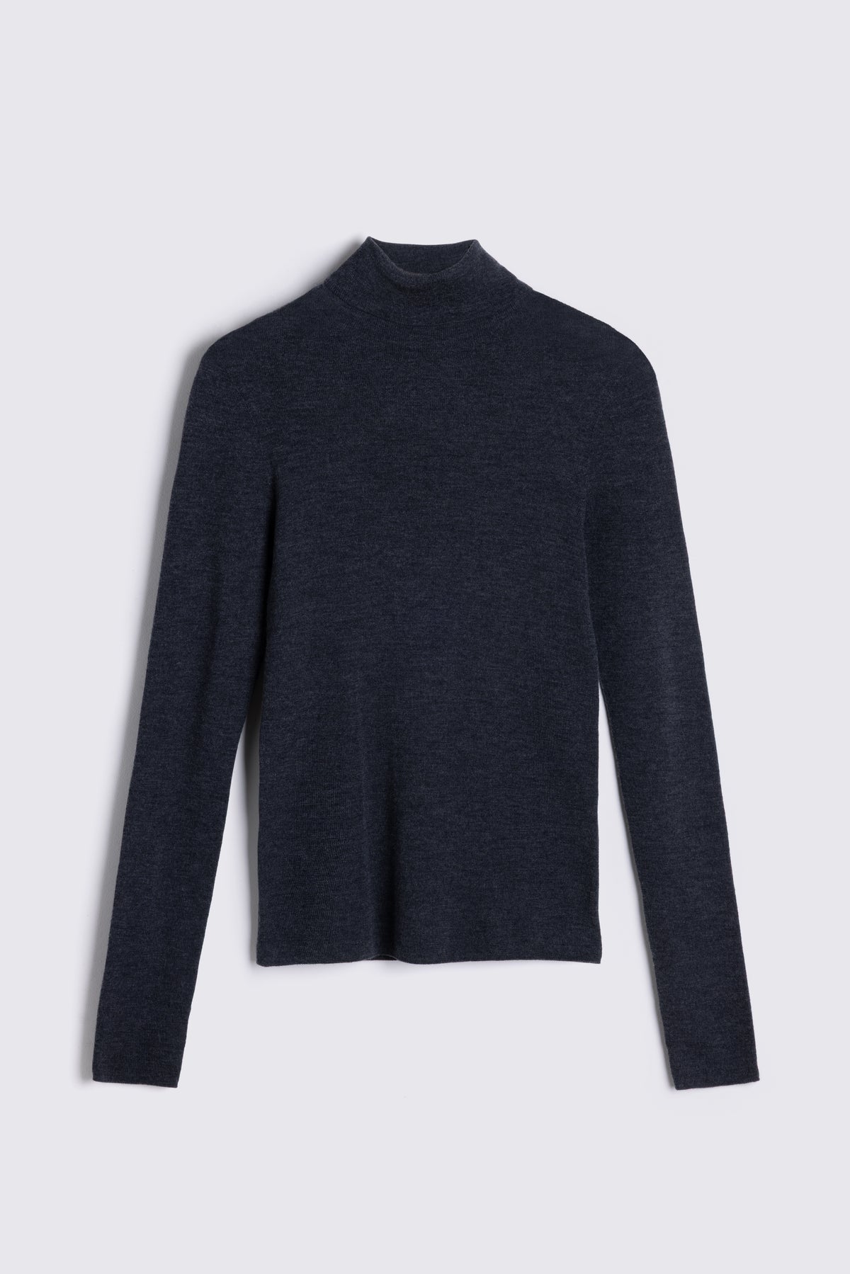 Gwyneth Fine Merino Roll Neck - Charcoal