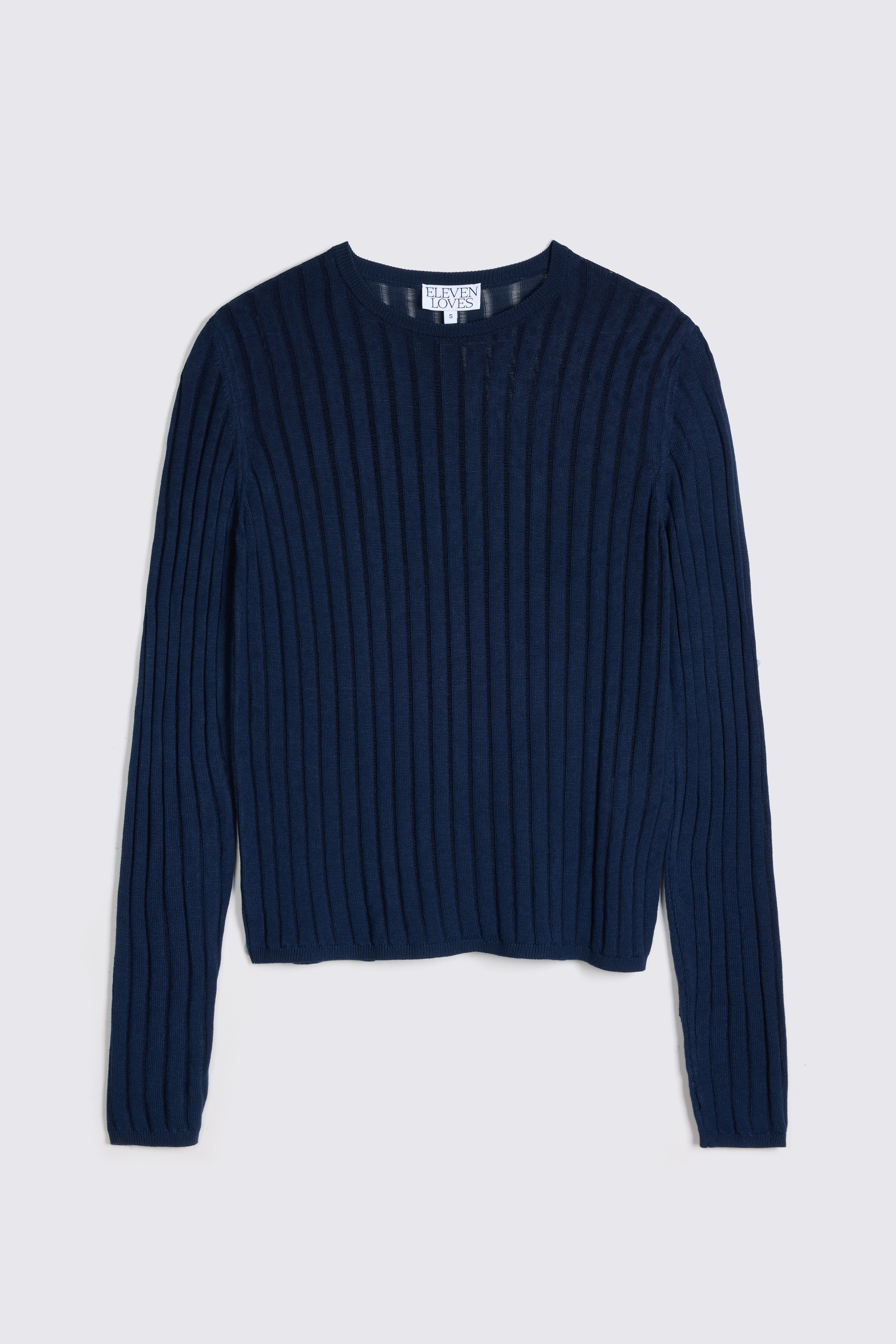 Iggy Sheer Rib Jumper - Navy