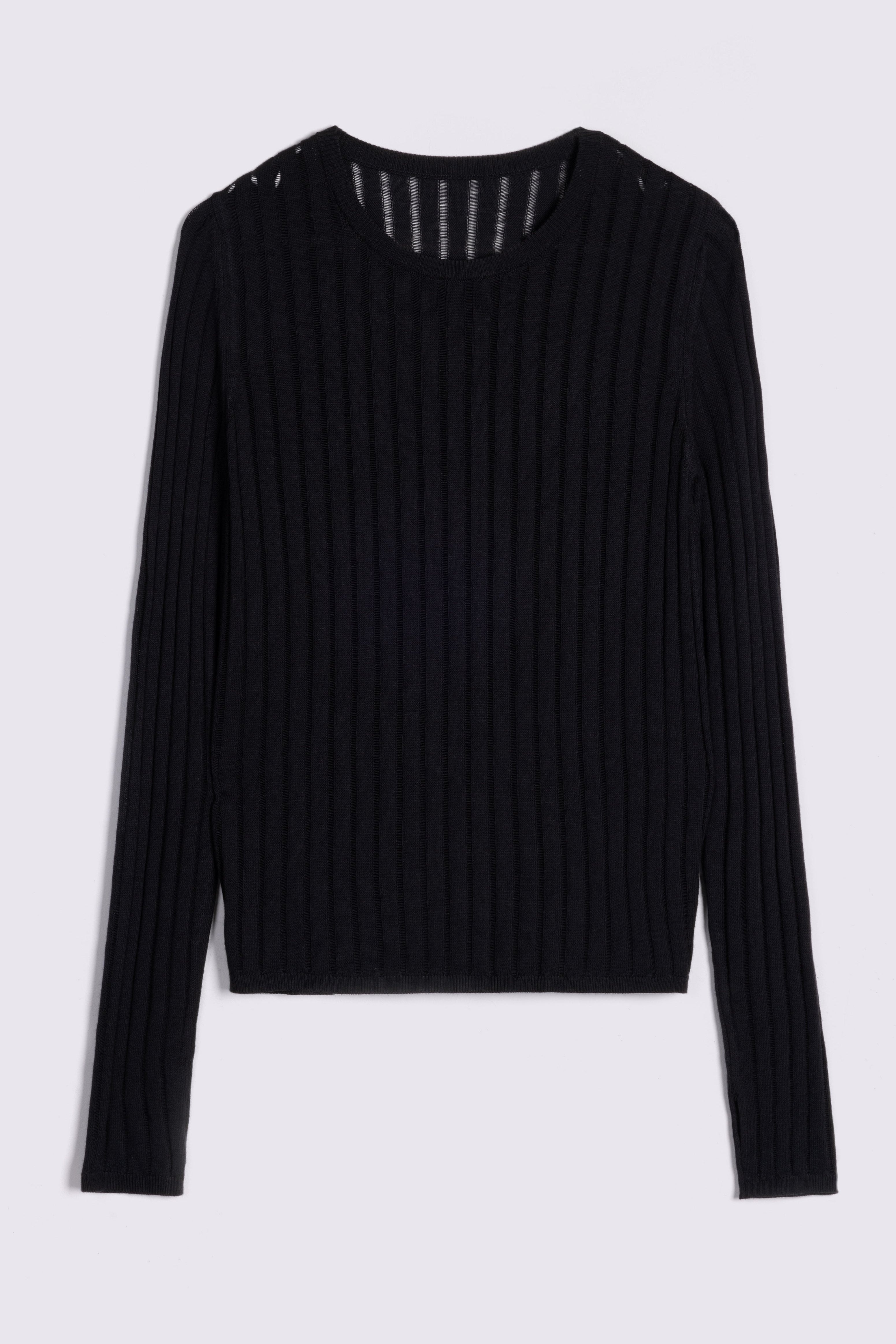 Iggy Sheer Rib Jumper - Black