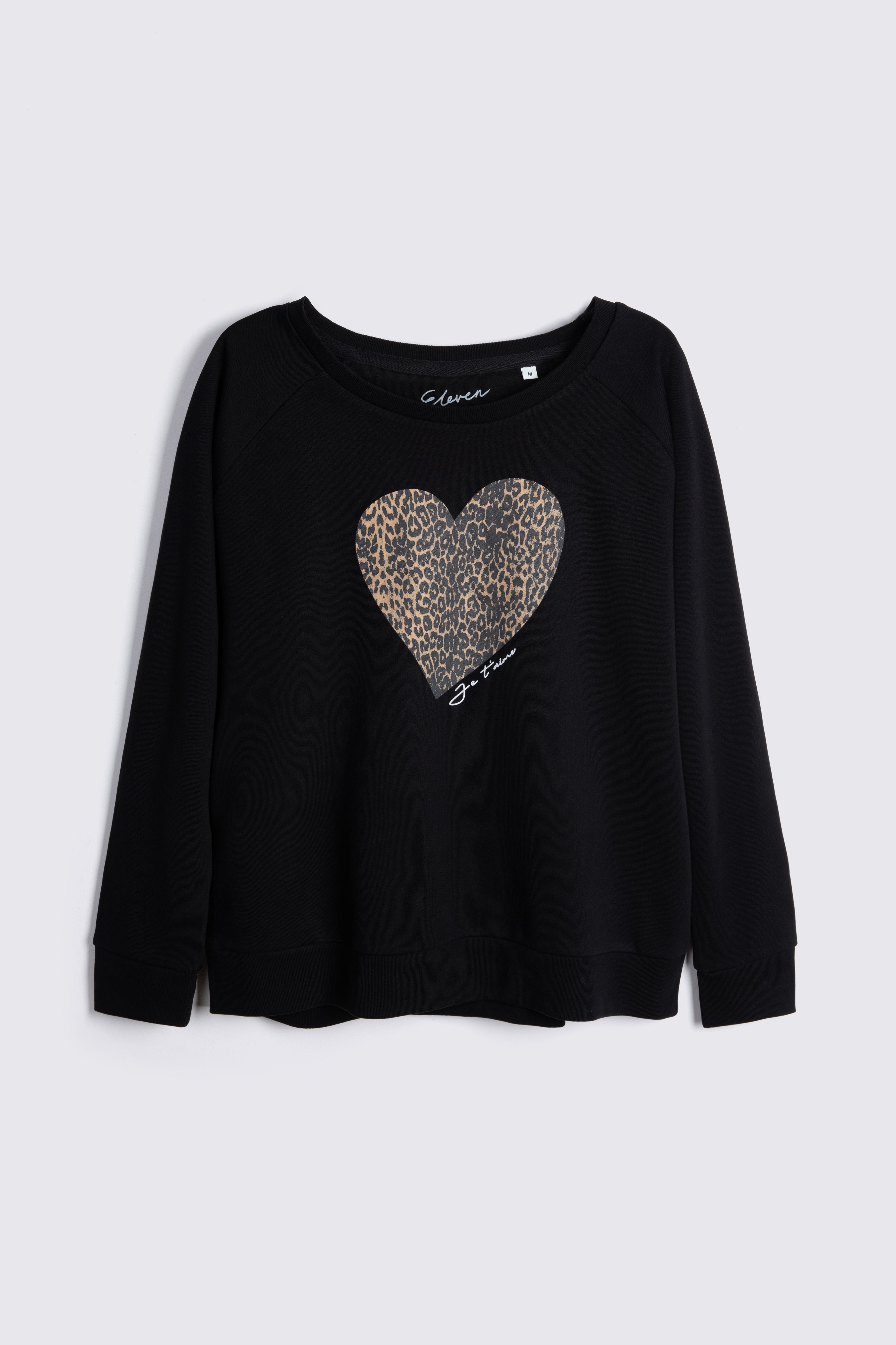 Leopard Heart Sweatshirt - Black