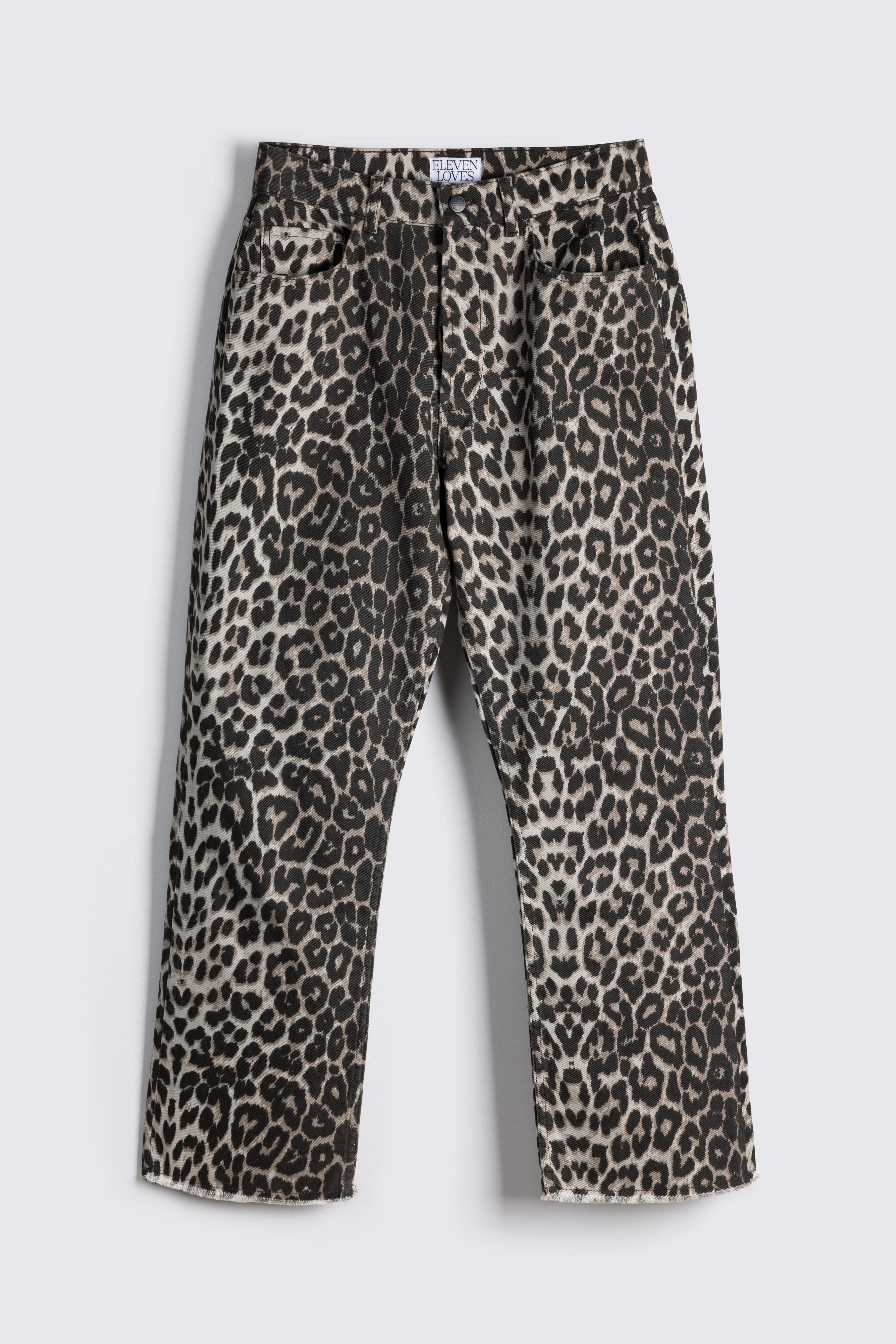 Kayla Leopard Kick Flare Jeans - Eleven Loves