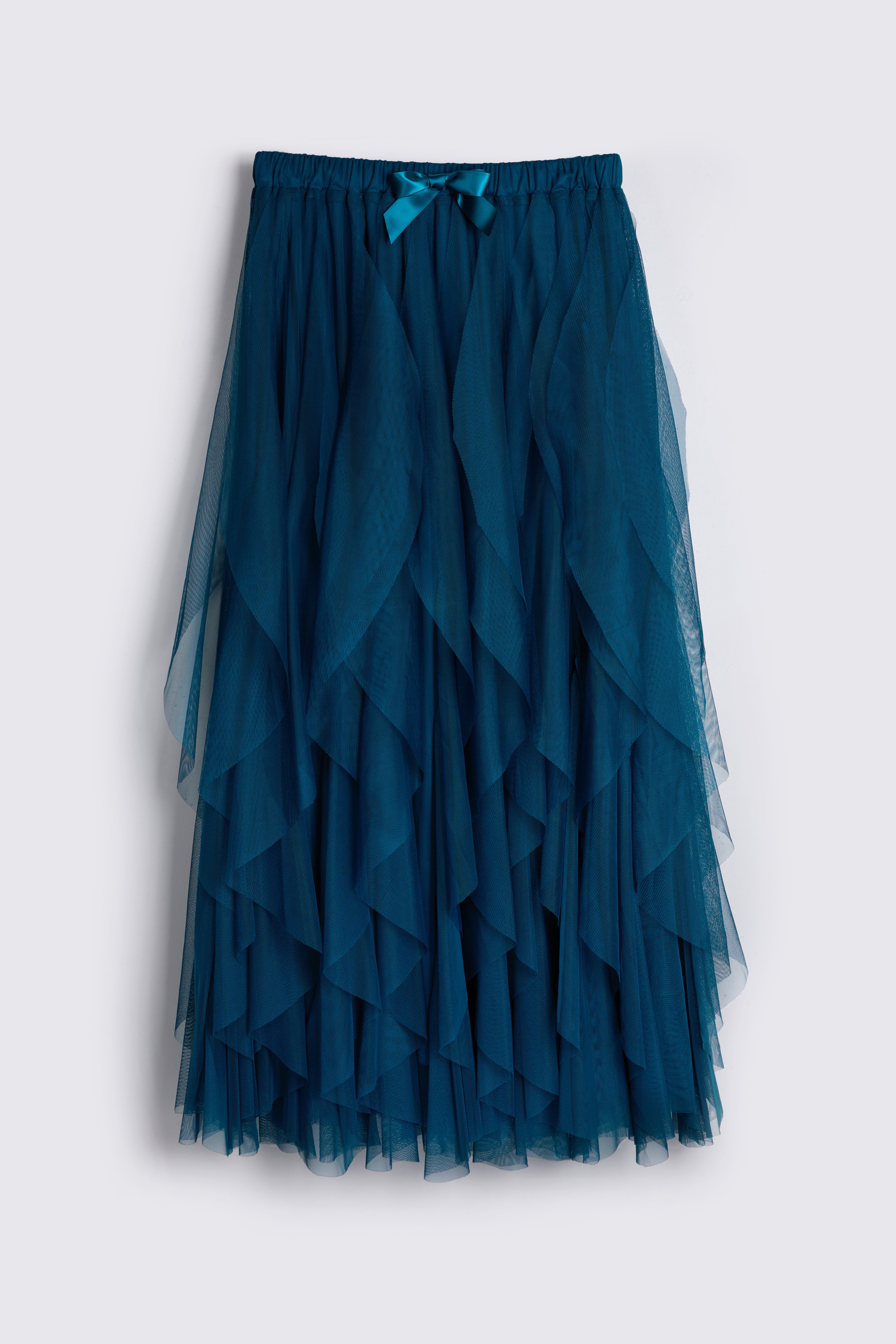 Iris Tulle Maxi Skirt - Teal
