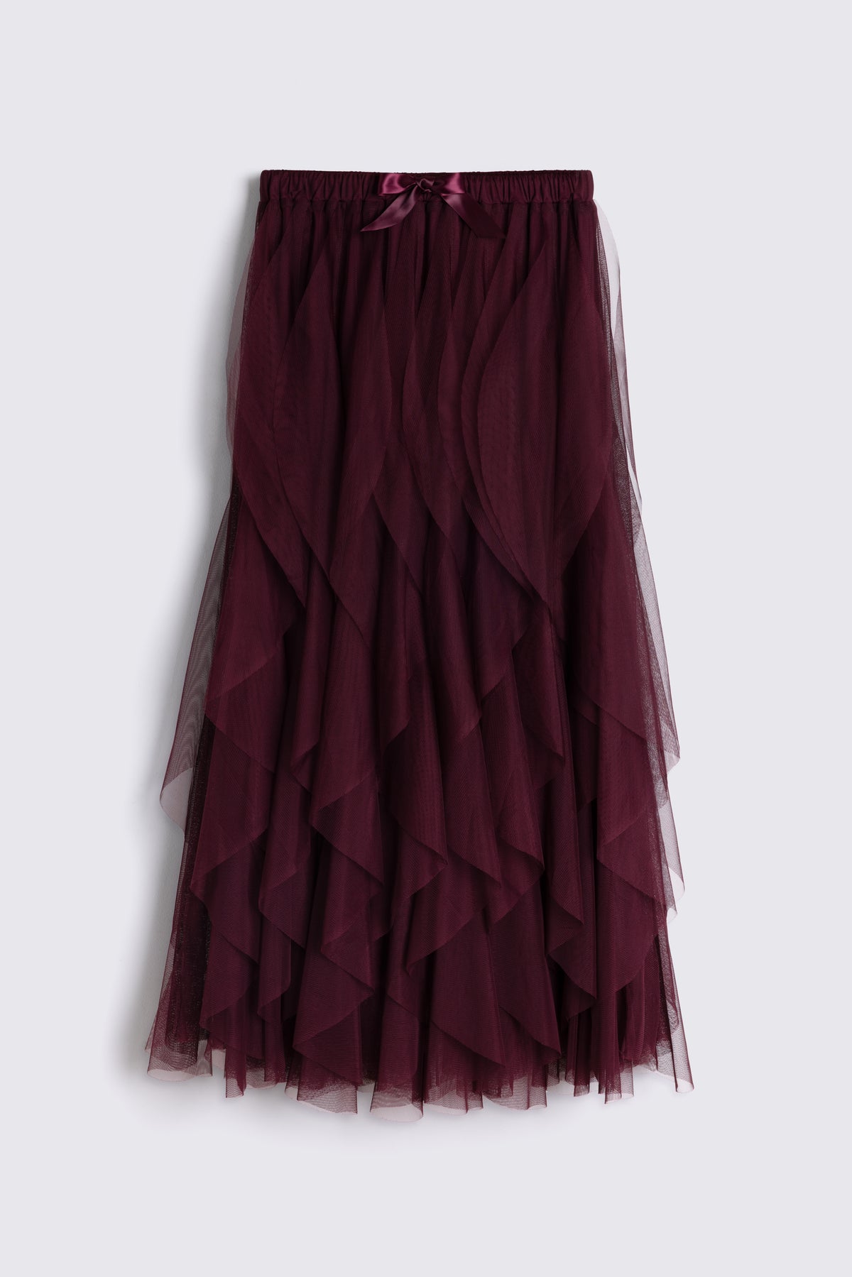 Iris Tulle Maxi Skirt - Burgundy