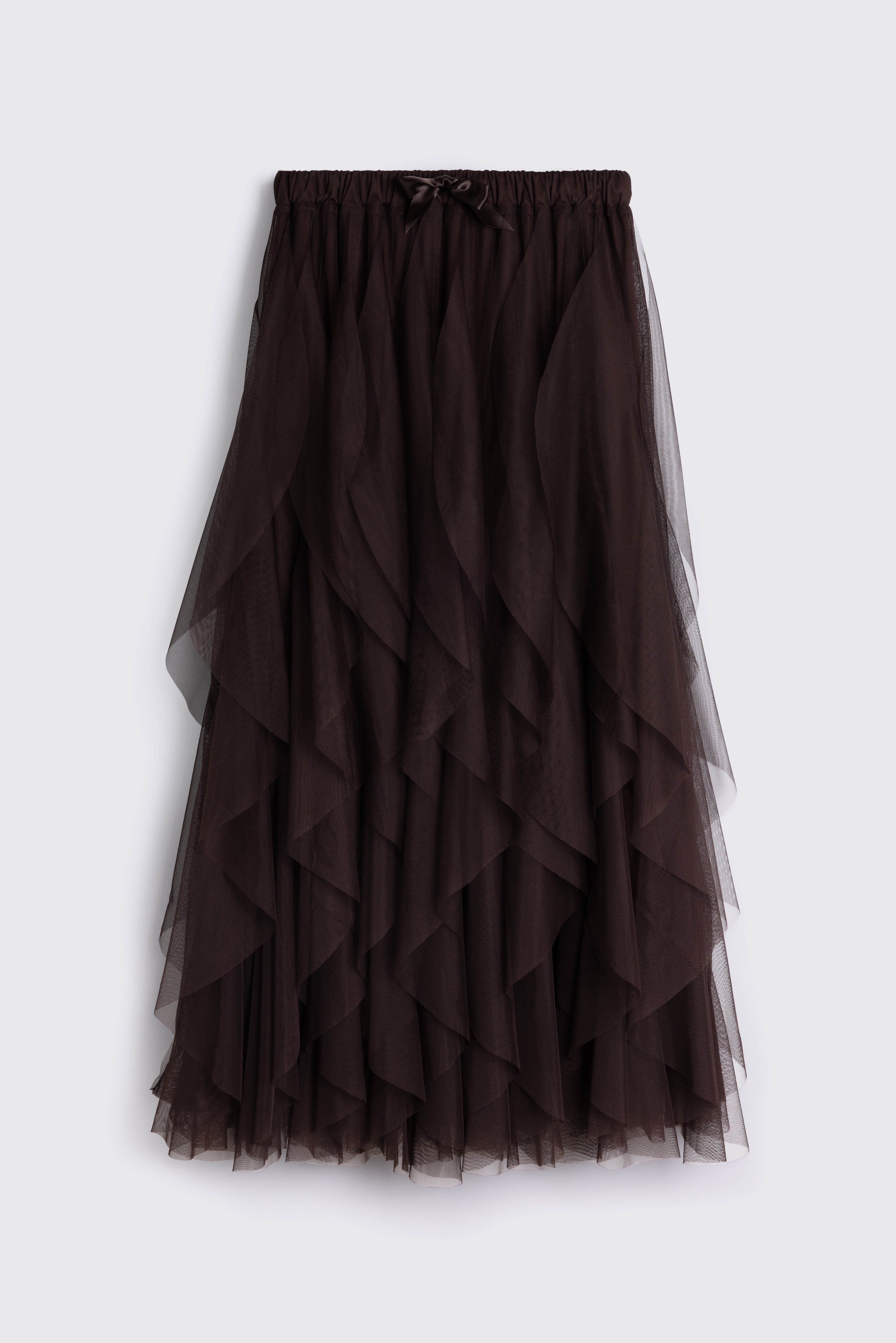 Iris Tulle Maxi Skirt - Chocolate