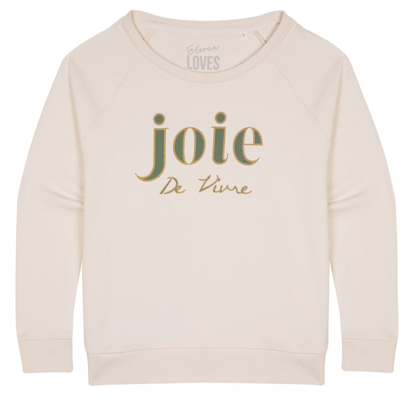 joie de vivre sweatshirt vintage white eleven loves joie de vivre cream sweatshirt Eleven loves elevenloves 11 loves ellenloves sustainable
