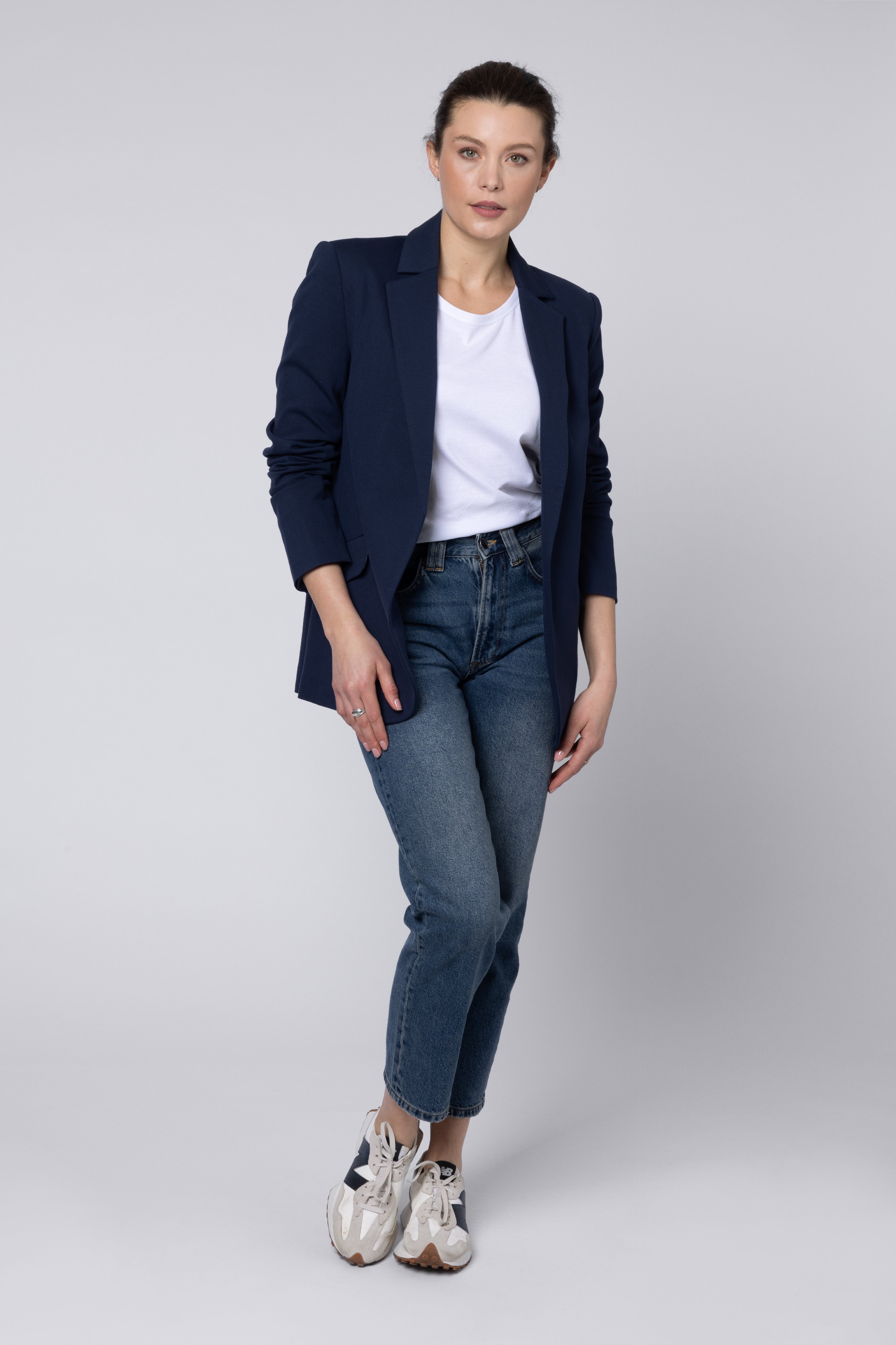 model wearing Jersey Blazer Womens Eleven Loves UK