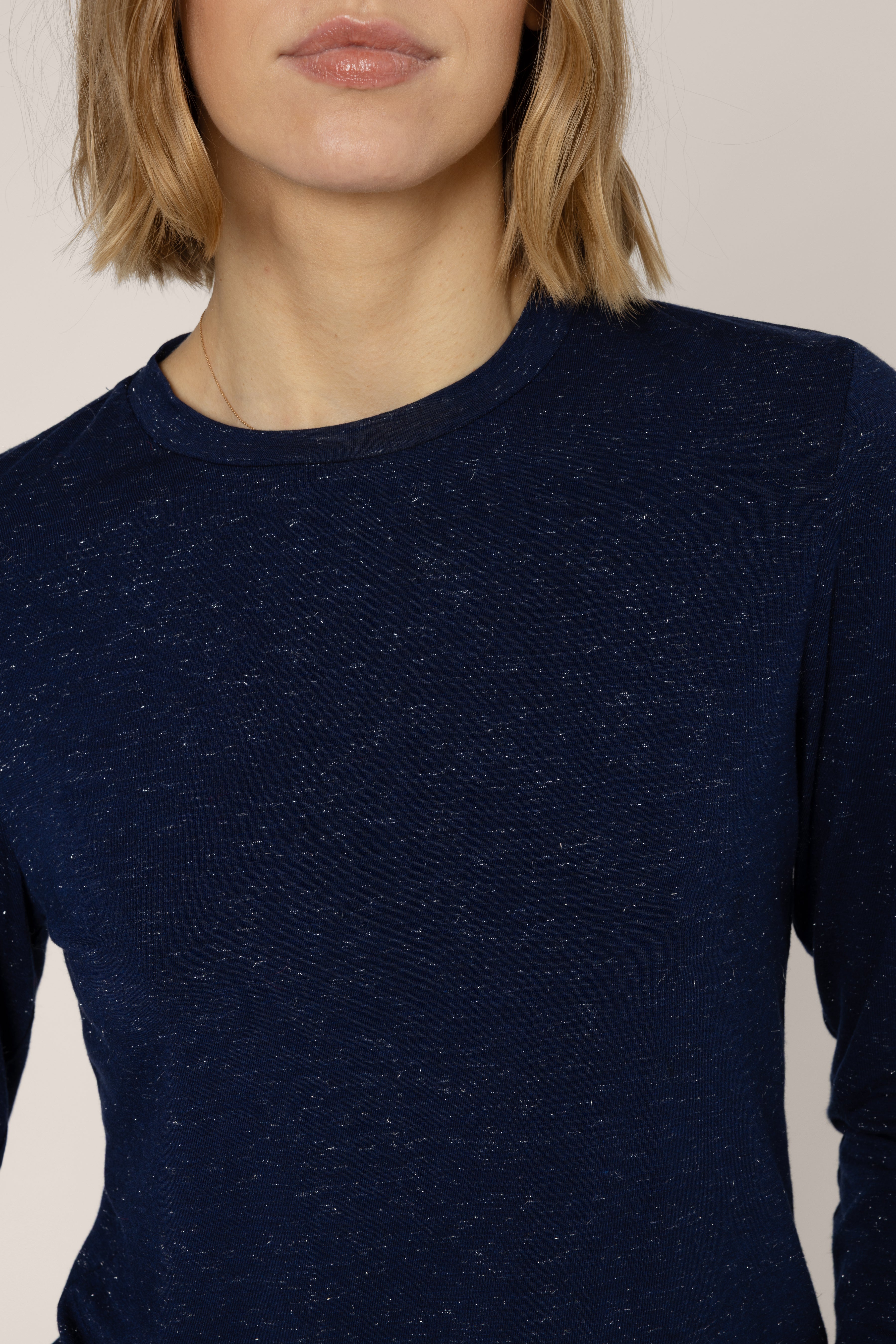 Leni Sparkle Long Sleeve T-Shirt - Navy
