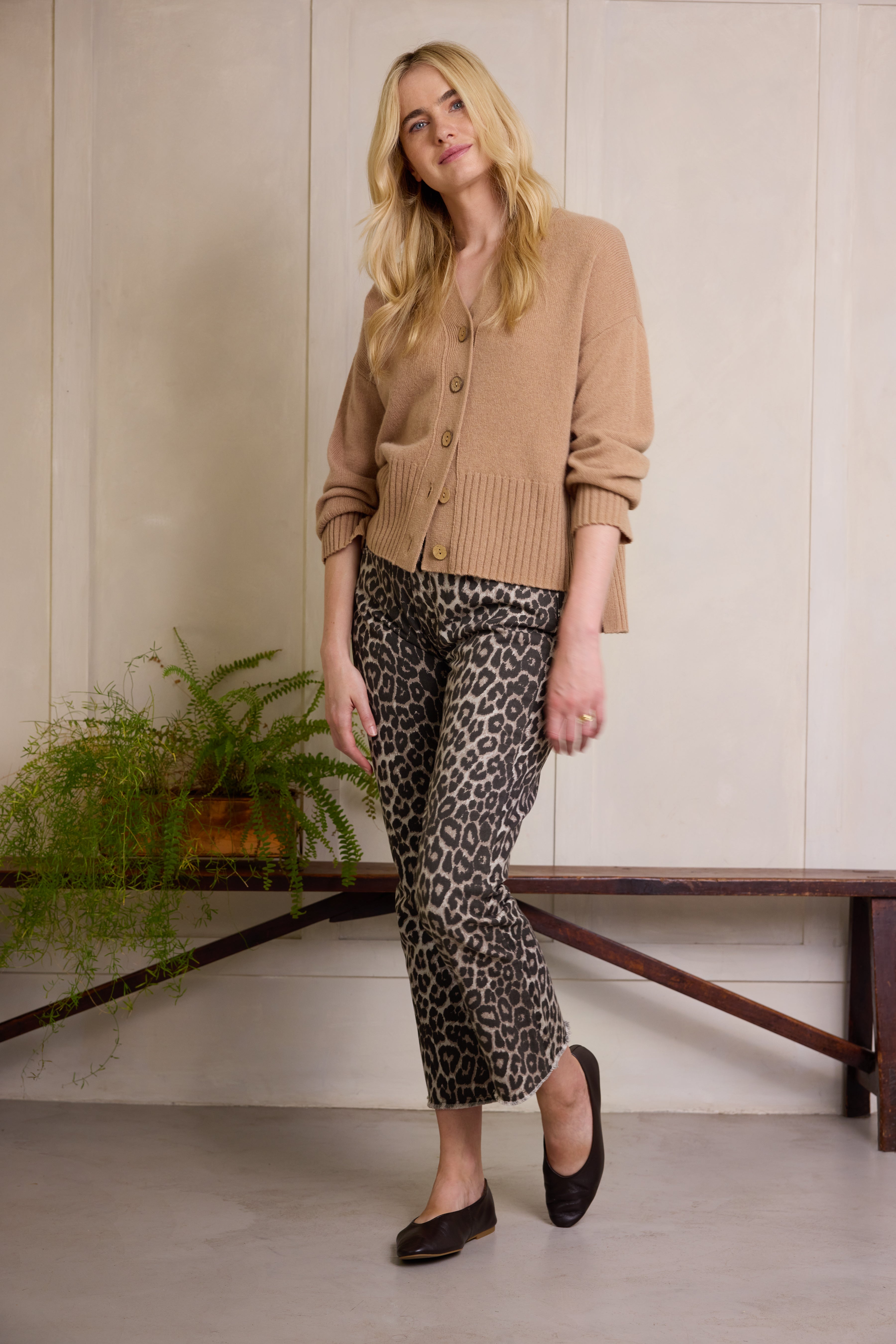 Kayla Leopard Kick Flare Jeans