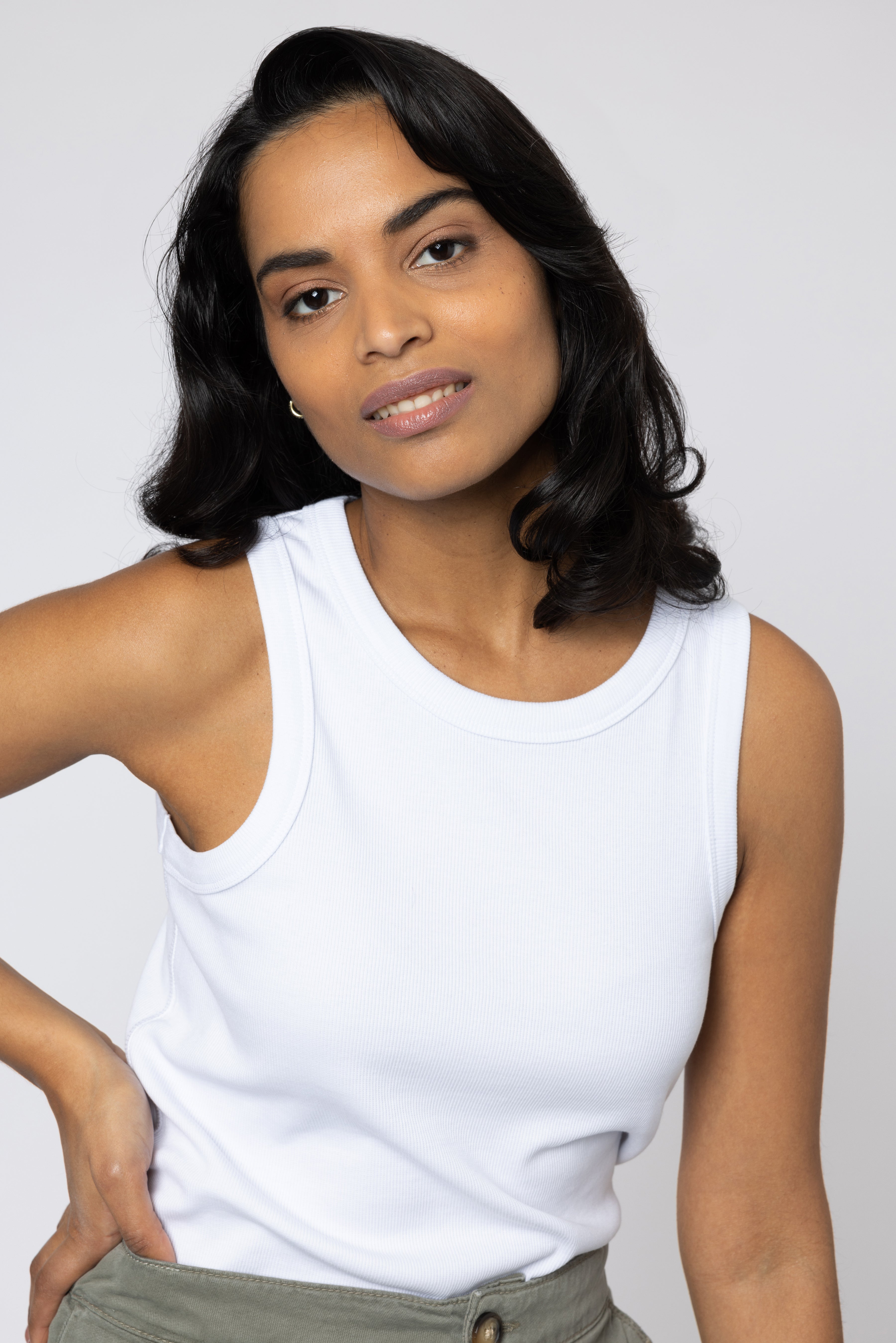 maya rib jersey vest white womens vest underlayer sustainable vest ellen loves eleven loves 11loves