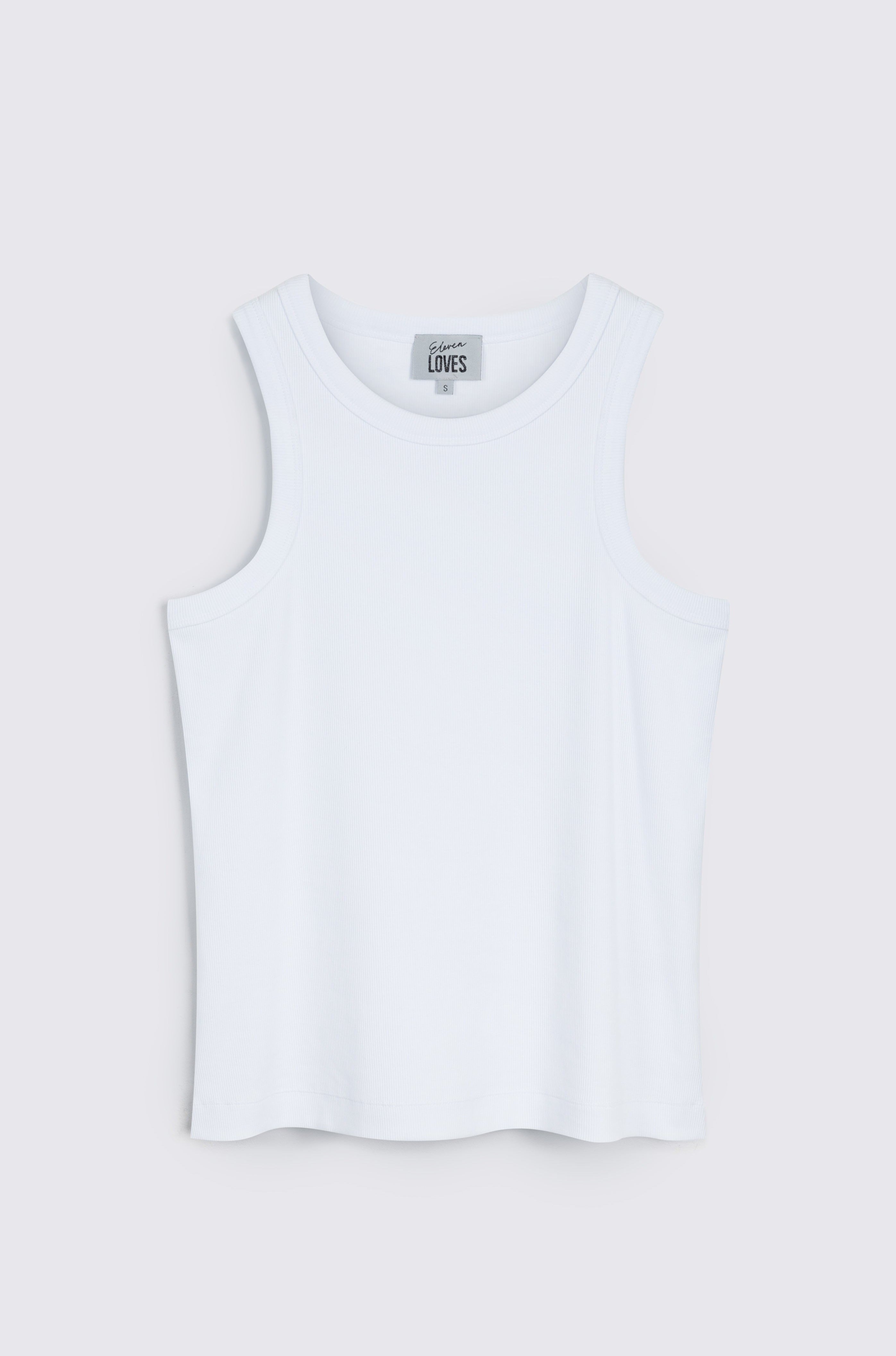 maya rib jersey vest white womens vest underlayer sustainable vest ellen loves eleven loves 11loves
