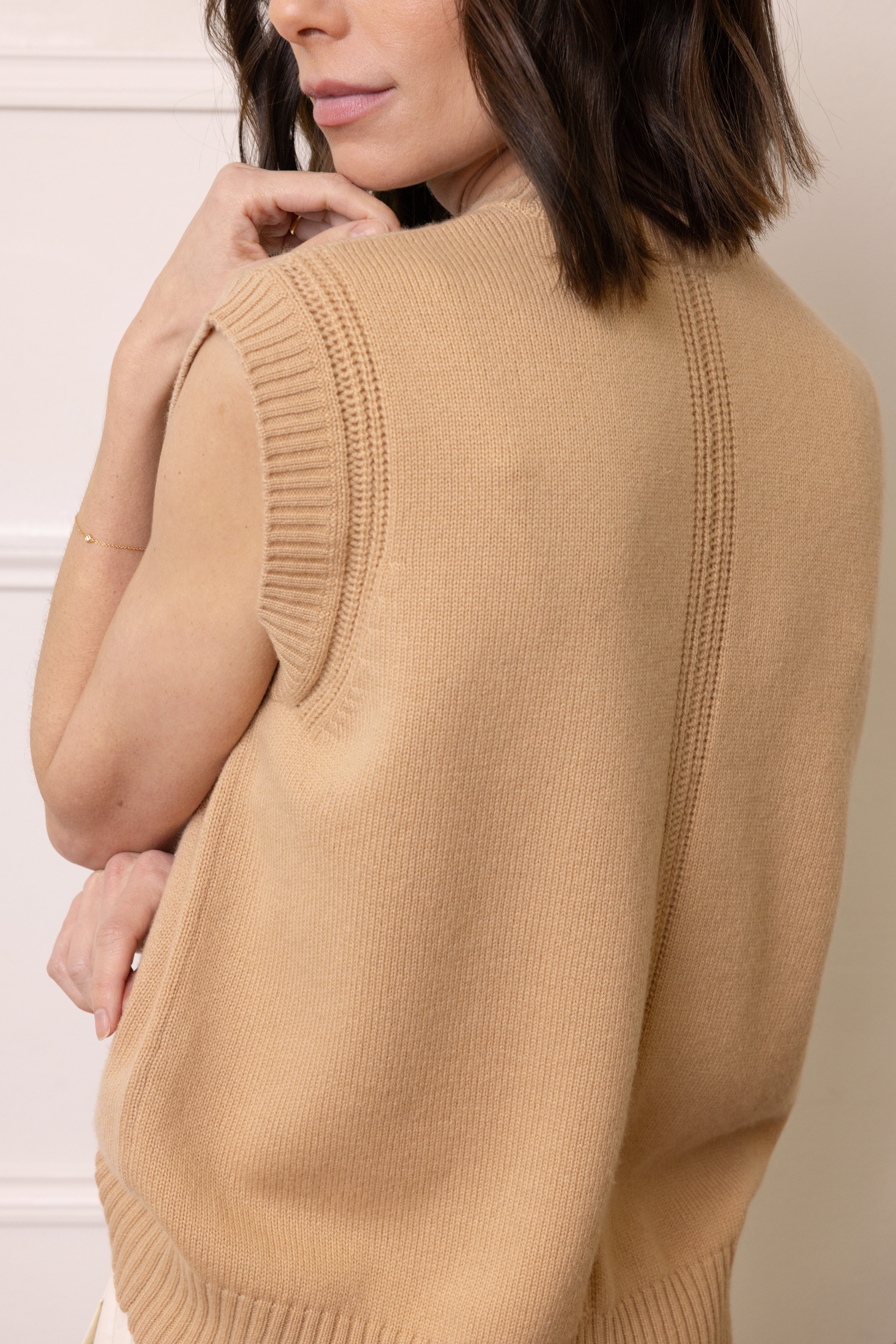 Nelly Cashmere Blend Tank - Cappuccino