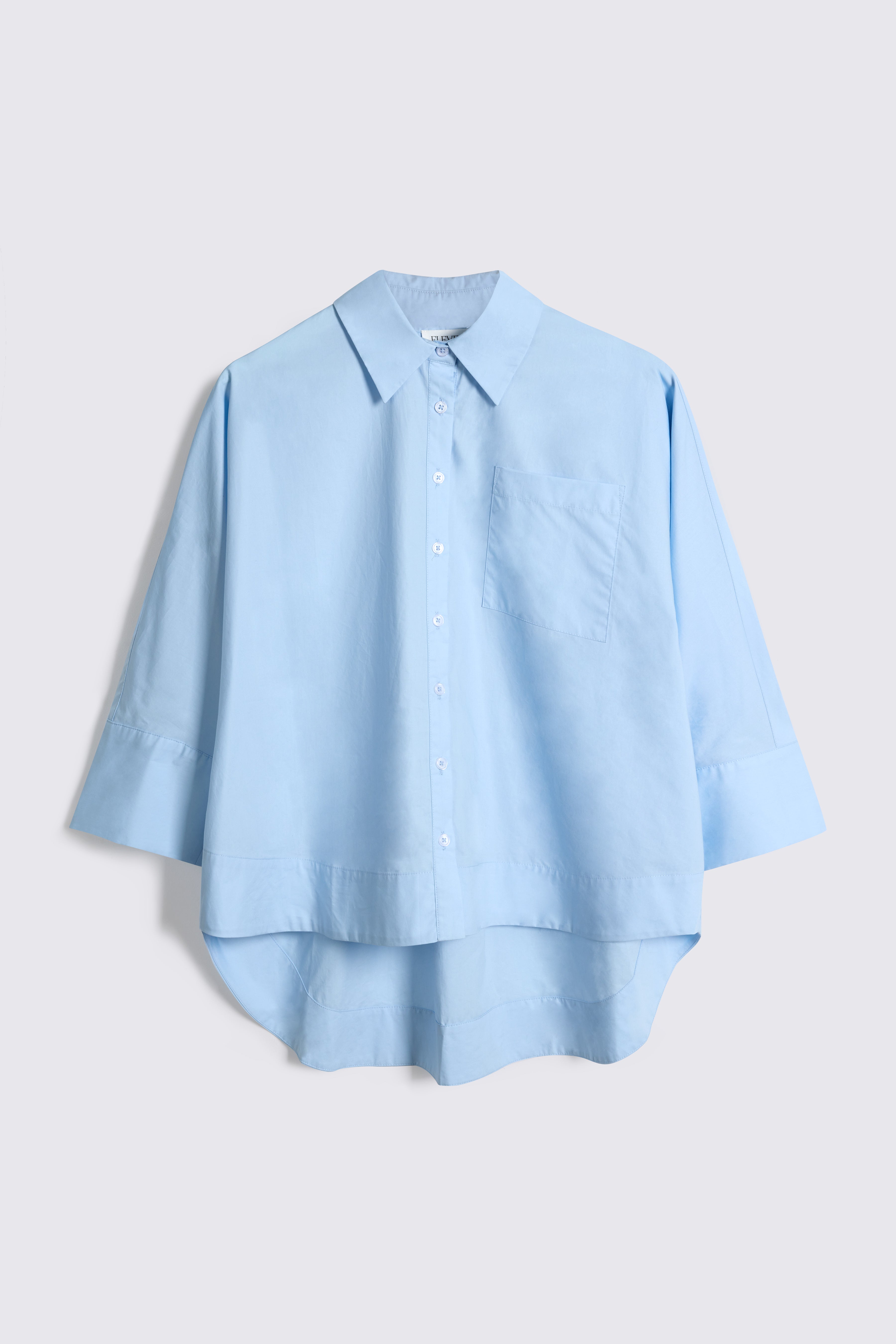 Olivia Oversized Poplin Shirt - Powder Blue - Eleven Loves
