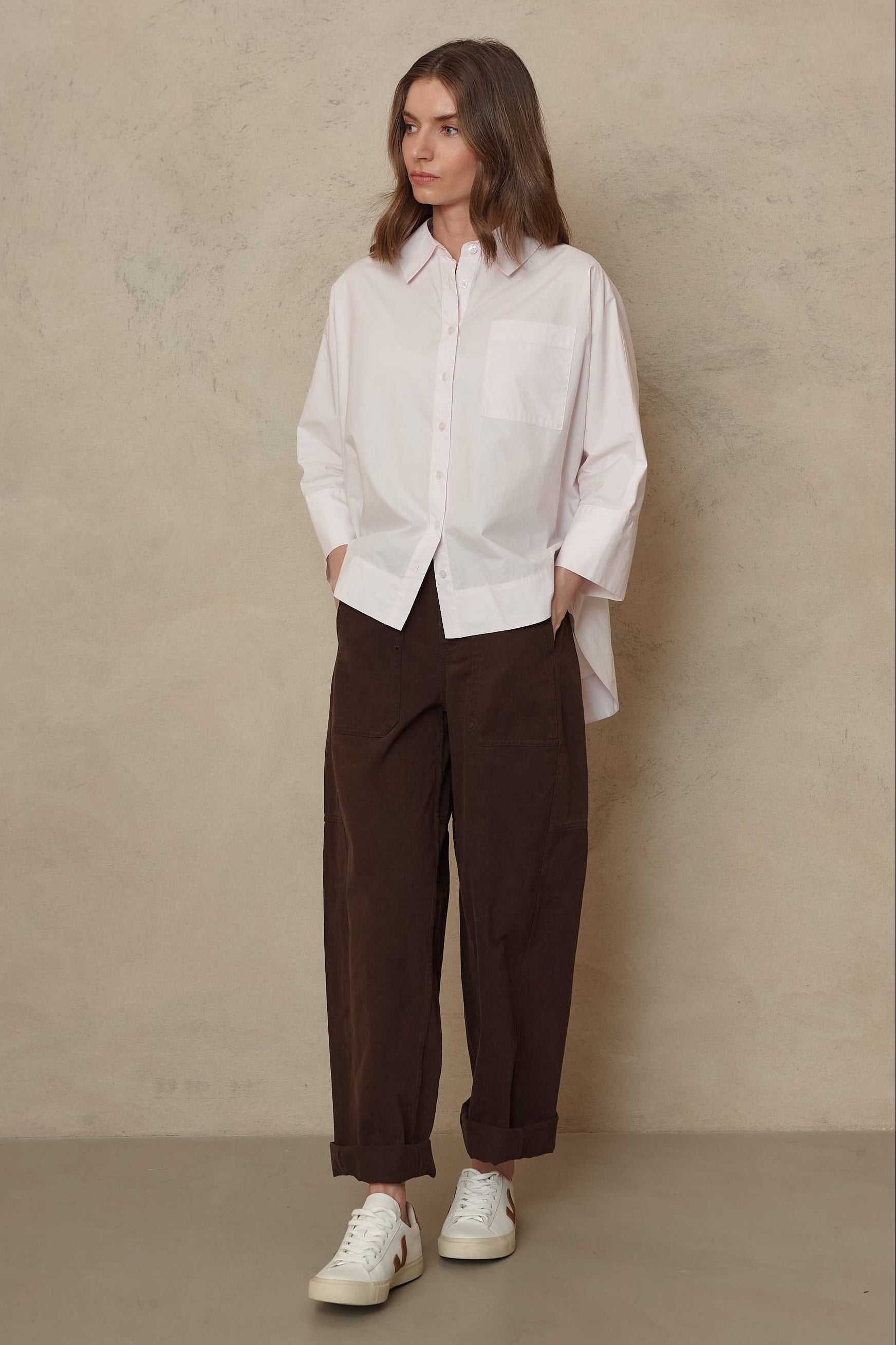 Olivia Oversized Poplin Shirt - Pink