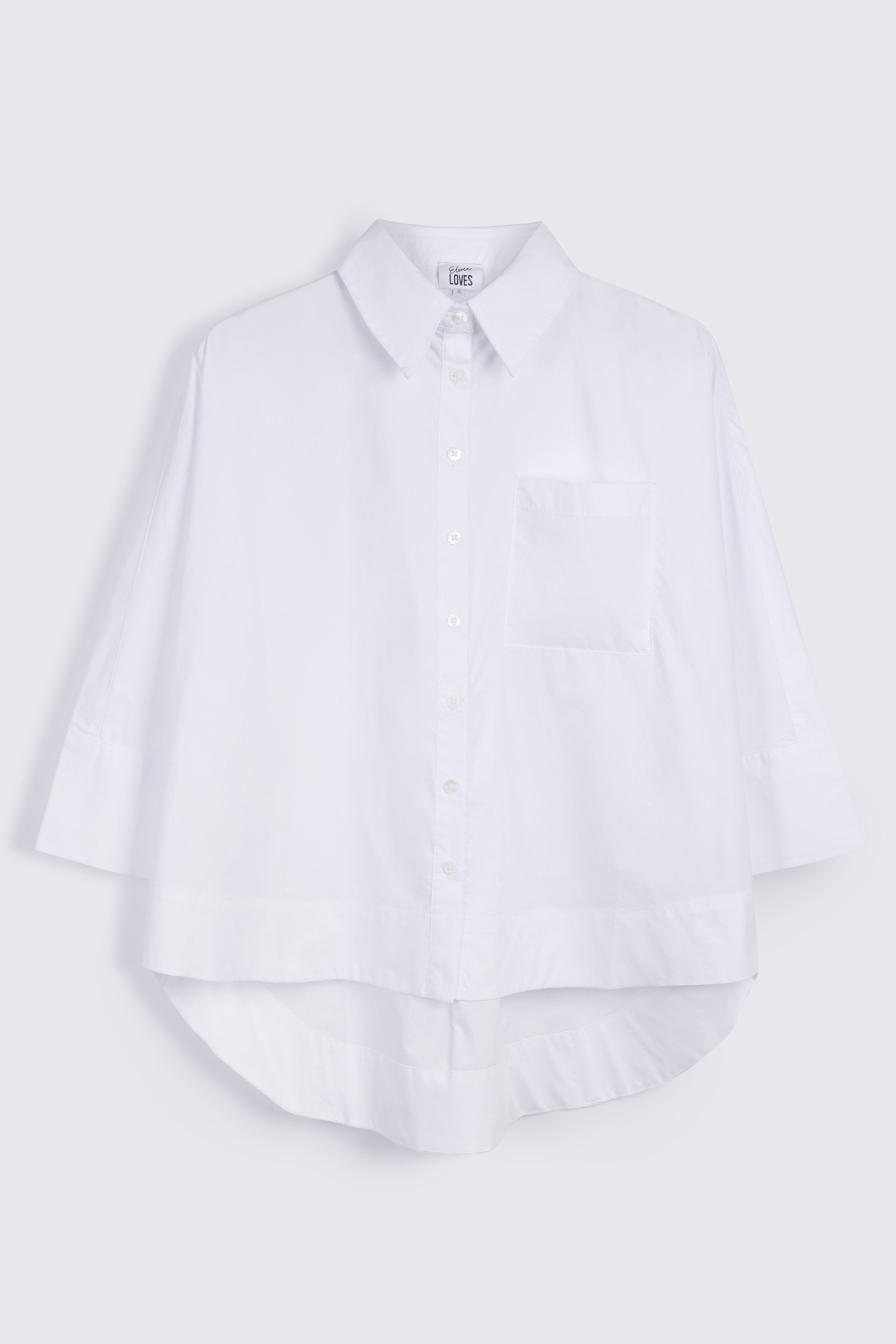 white poplin shirt on a white background