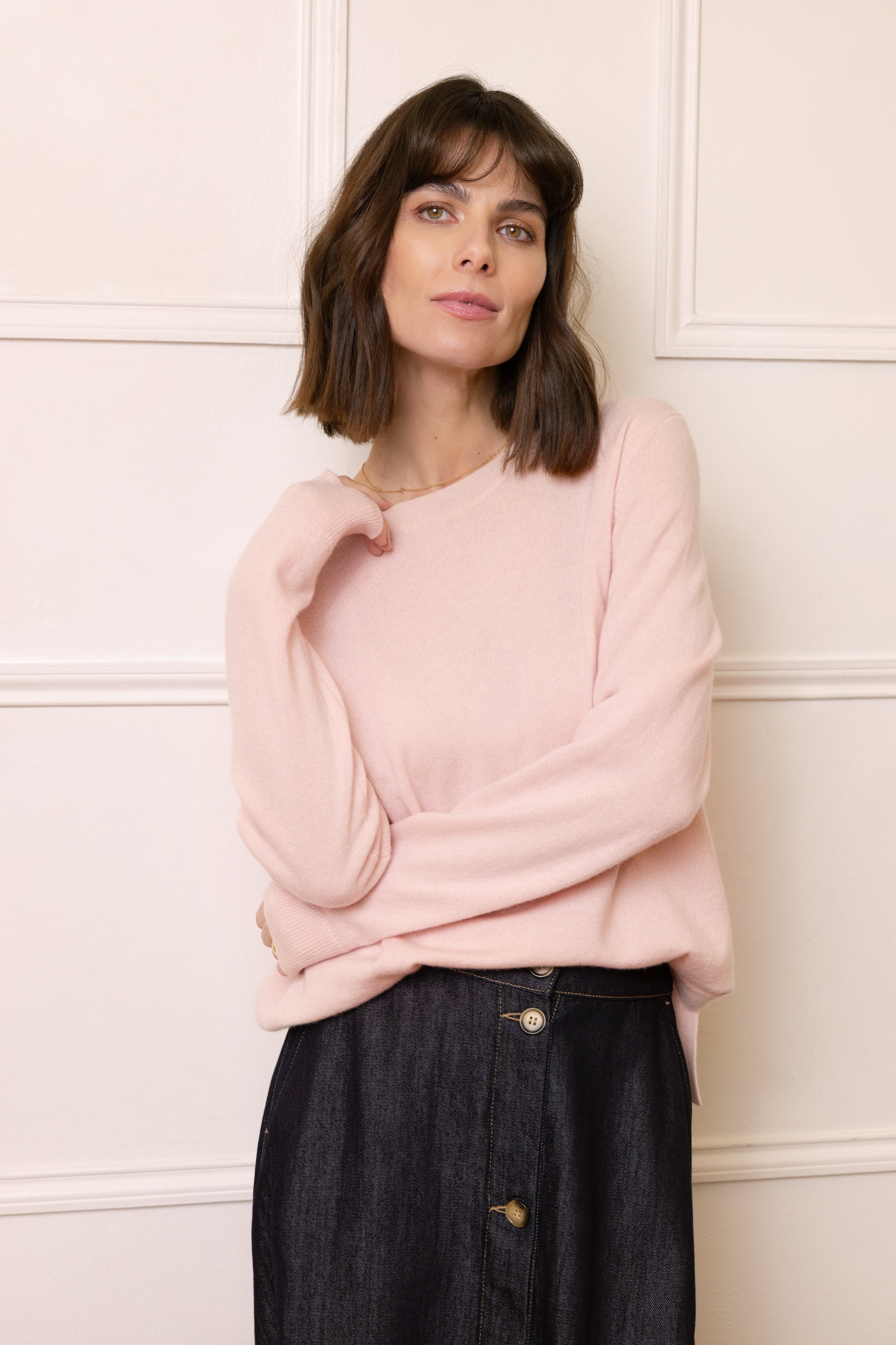 Alex Cashmere Blend Jumper - Blush - Eleven Loves