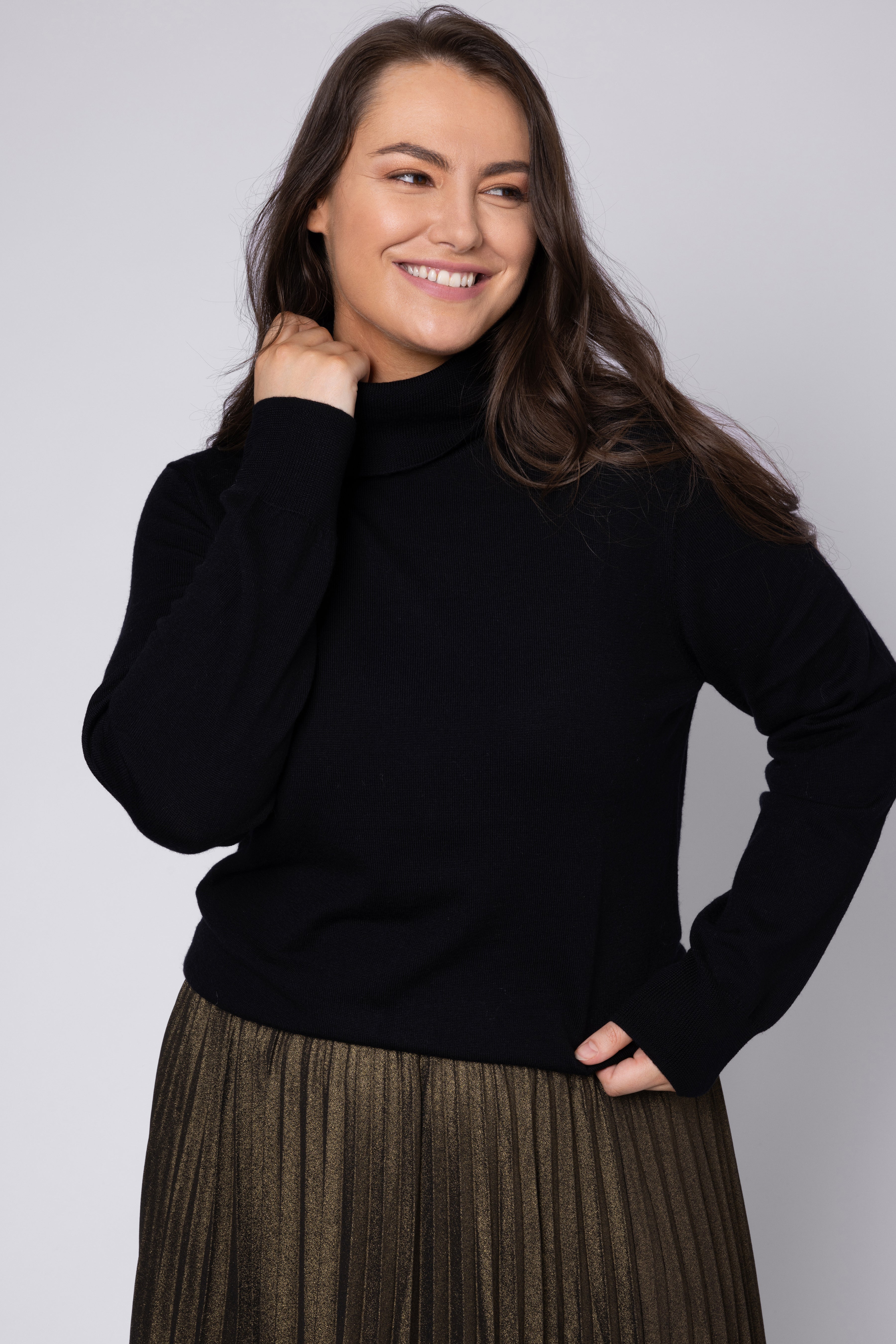 Rhiannon Roll Neck Jumper - Black
