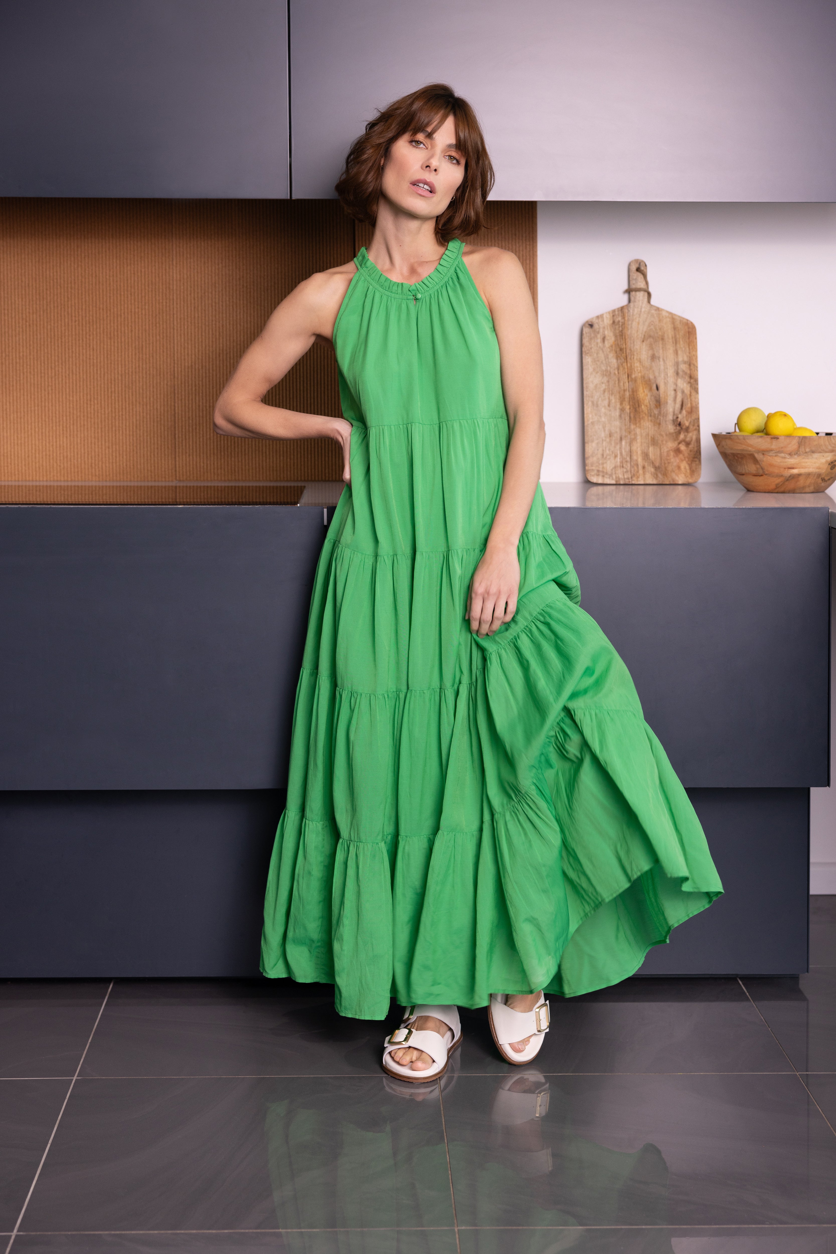 Ruby Tiered Maxi Dress - Green