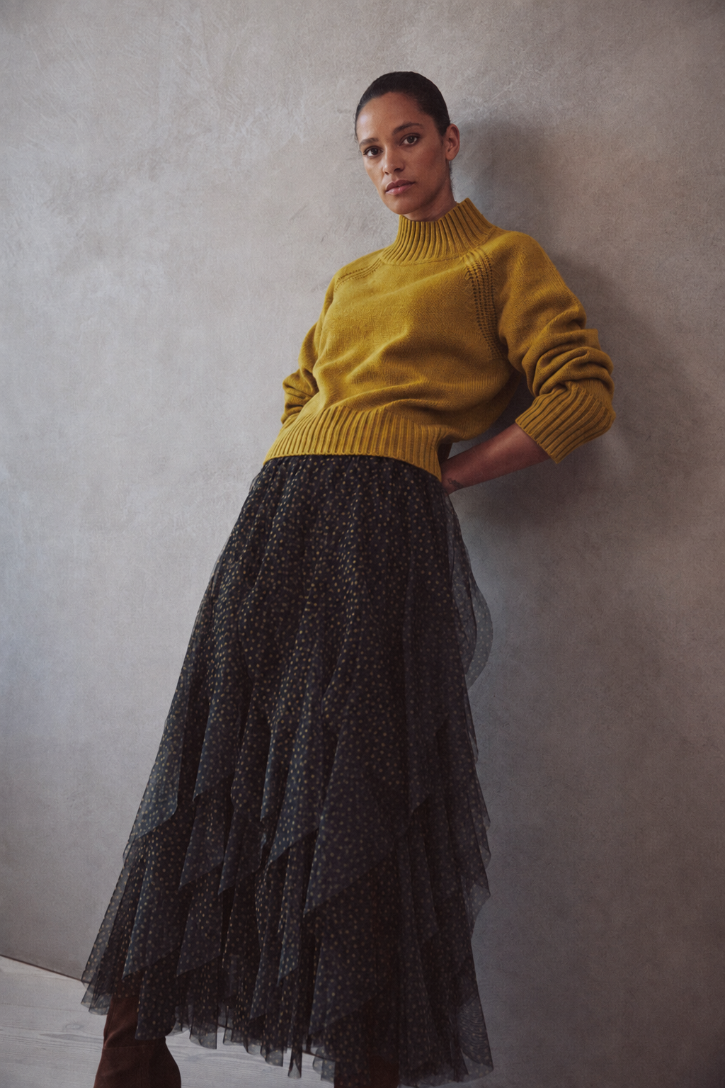 Iris Tulle Maxi Skirt - Spot
