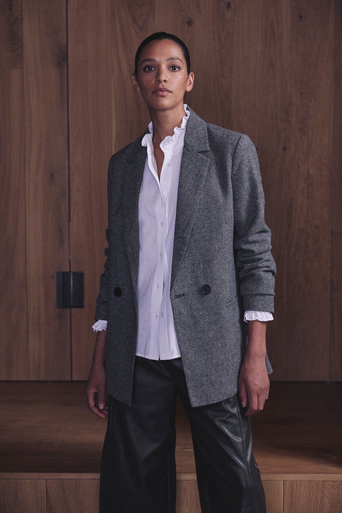 Teyha tweed blazer in houndstooth
