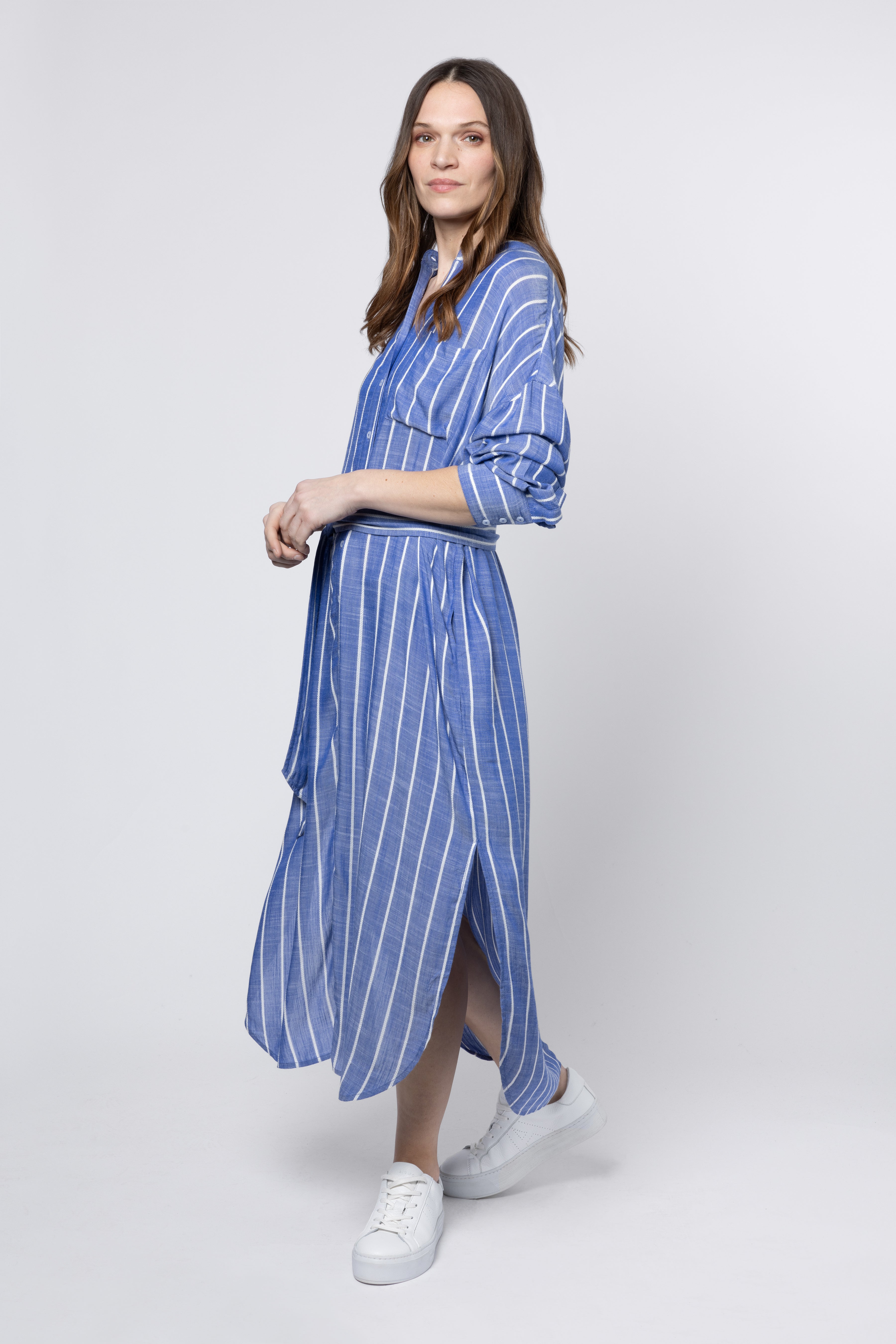 Sandrine Shirt Dress - Navy/Ivory
