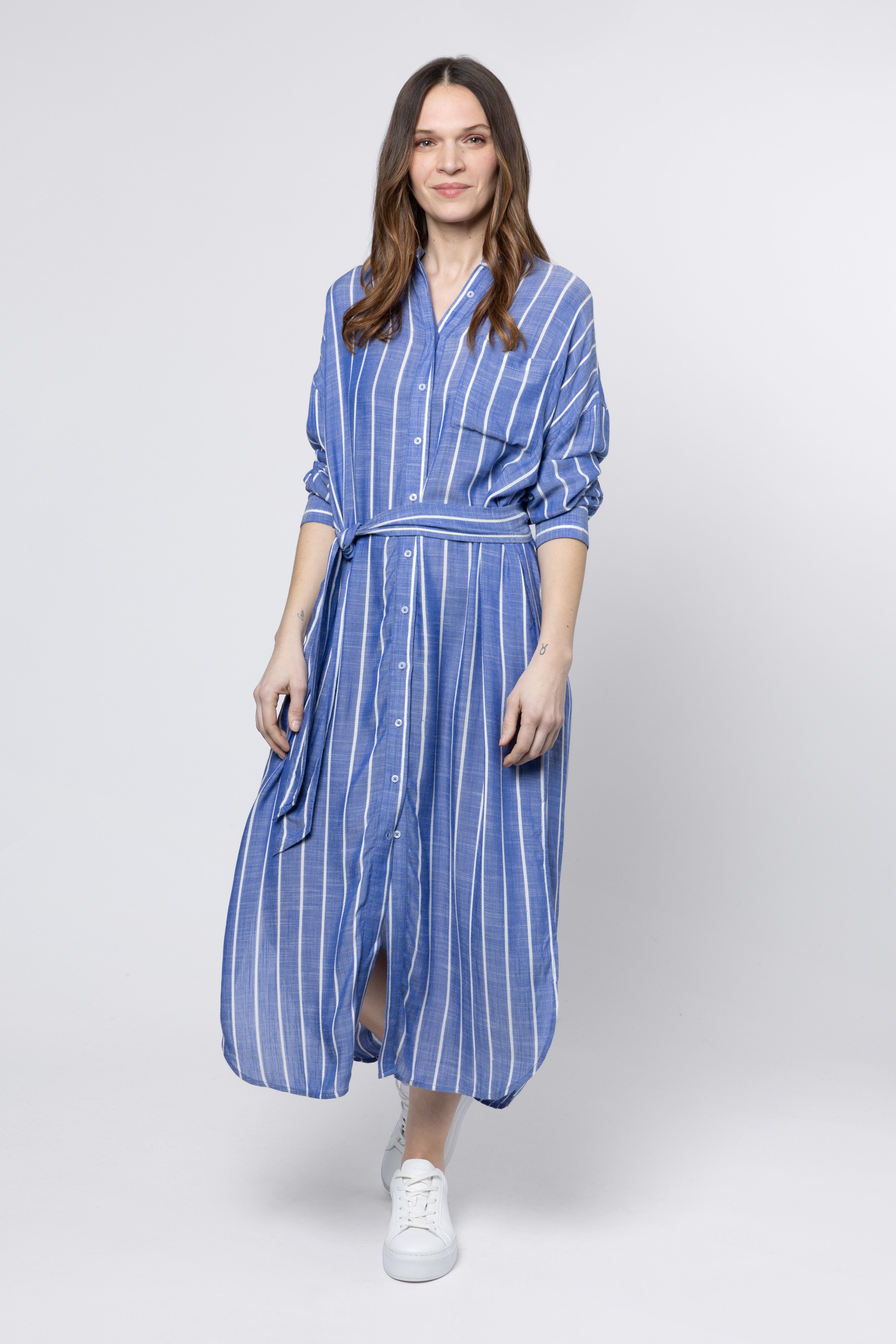 Sandrine Shirt Dress - Navy/Ivory