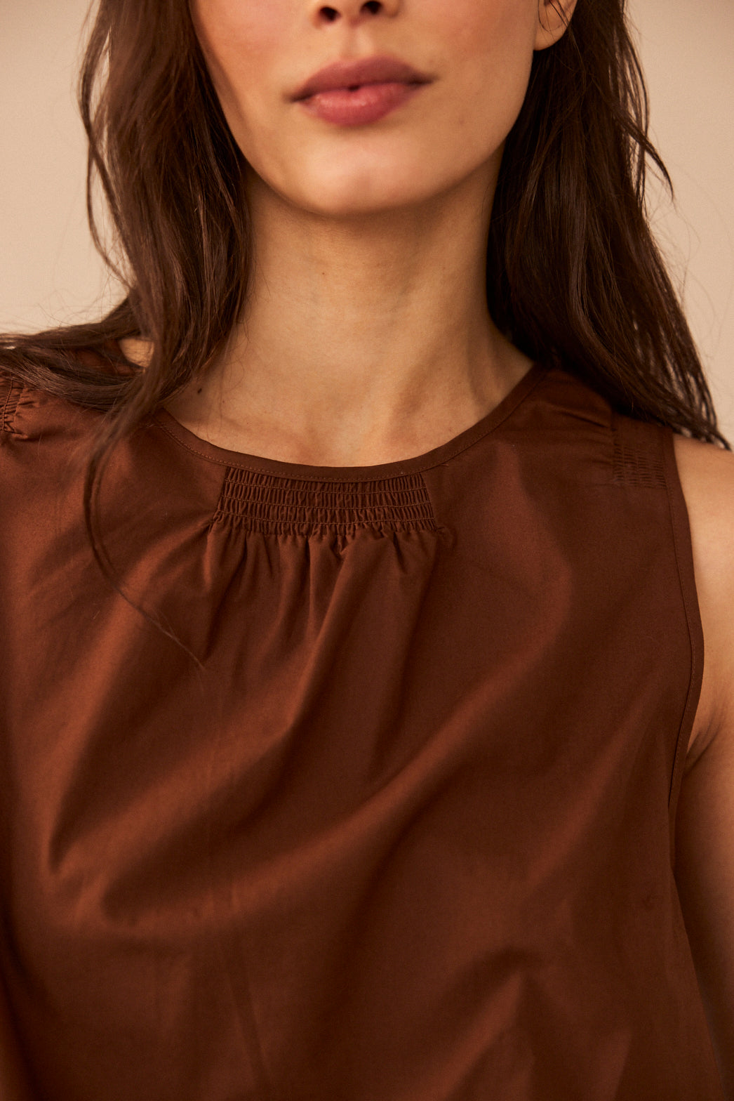 Sage Shell Top - Chocolate - Eleven Loves