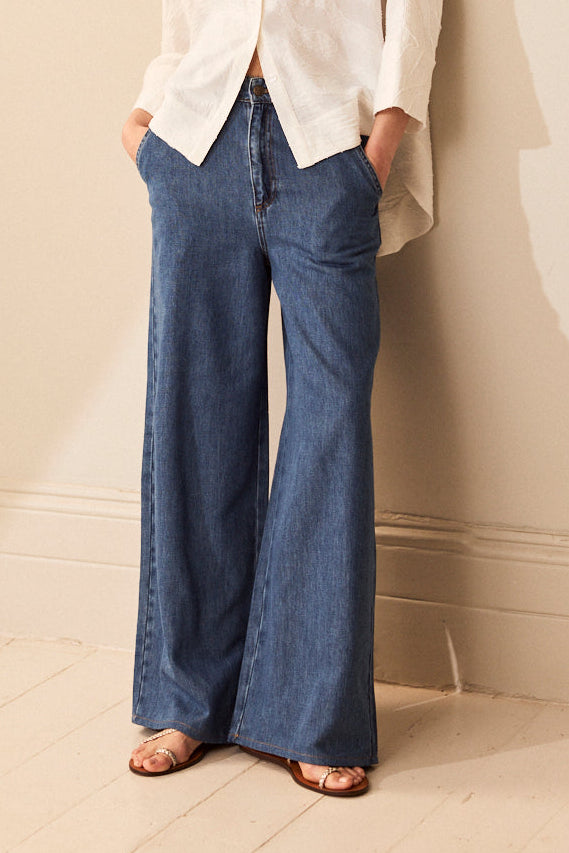 Whitney Wide Leg Jeans - blue - Eleven Loves