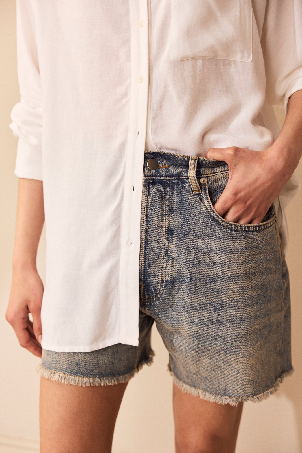 Alice Denim Shorts - Pale Wash - Eleven Loves