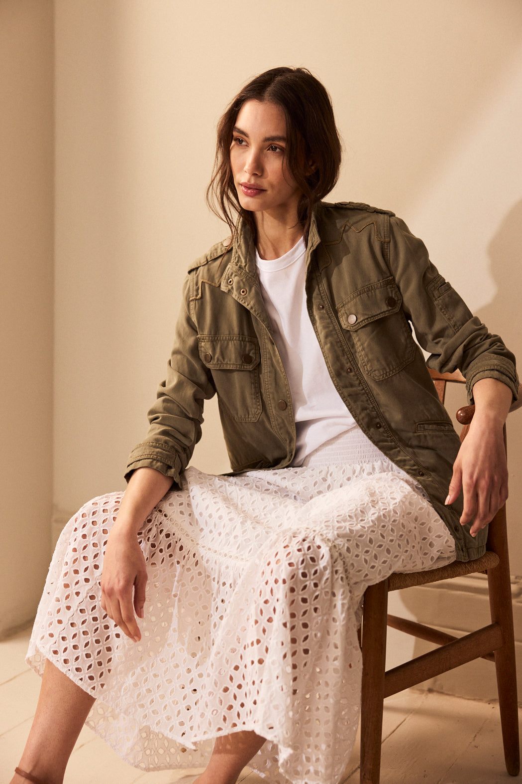 Beth Broderie Skirt - White