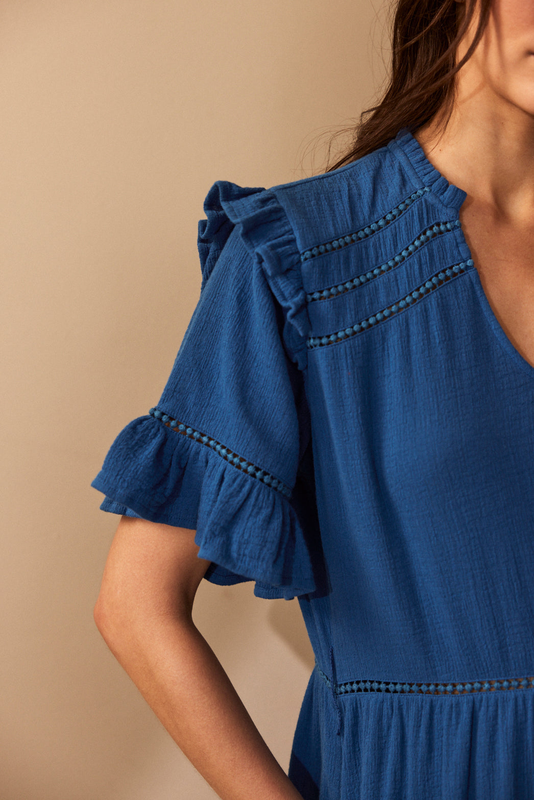 Megan Cheesecloth Dress - Cobalt - Eleven Loves