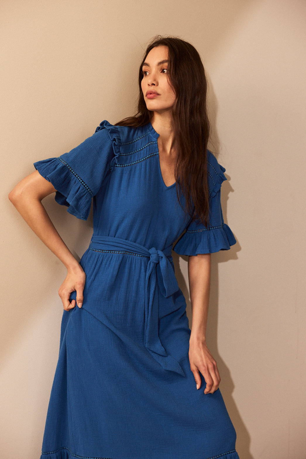 Megan Cheesecloth Dress - Cobalt - Eleven Loves
