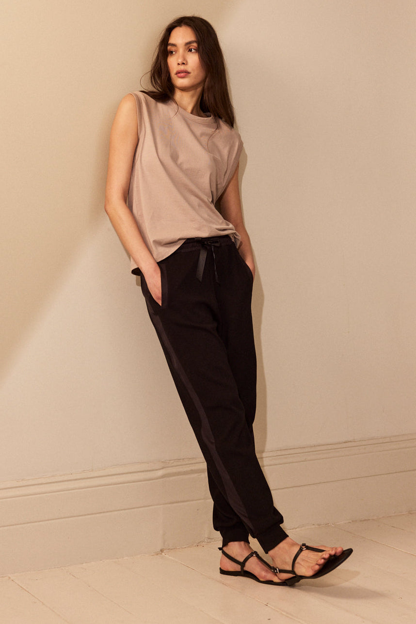 Perfect Side Stripe Joggers - Black - Eleven Loves