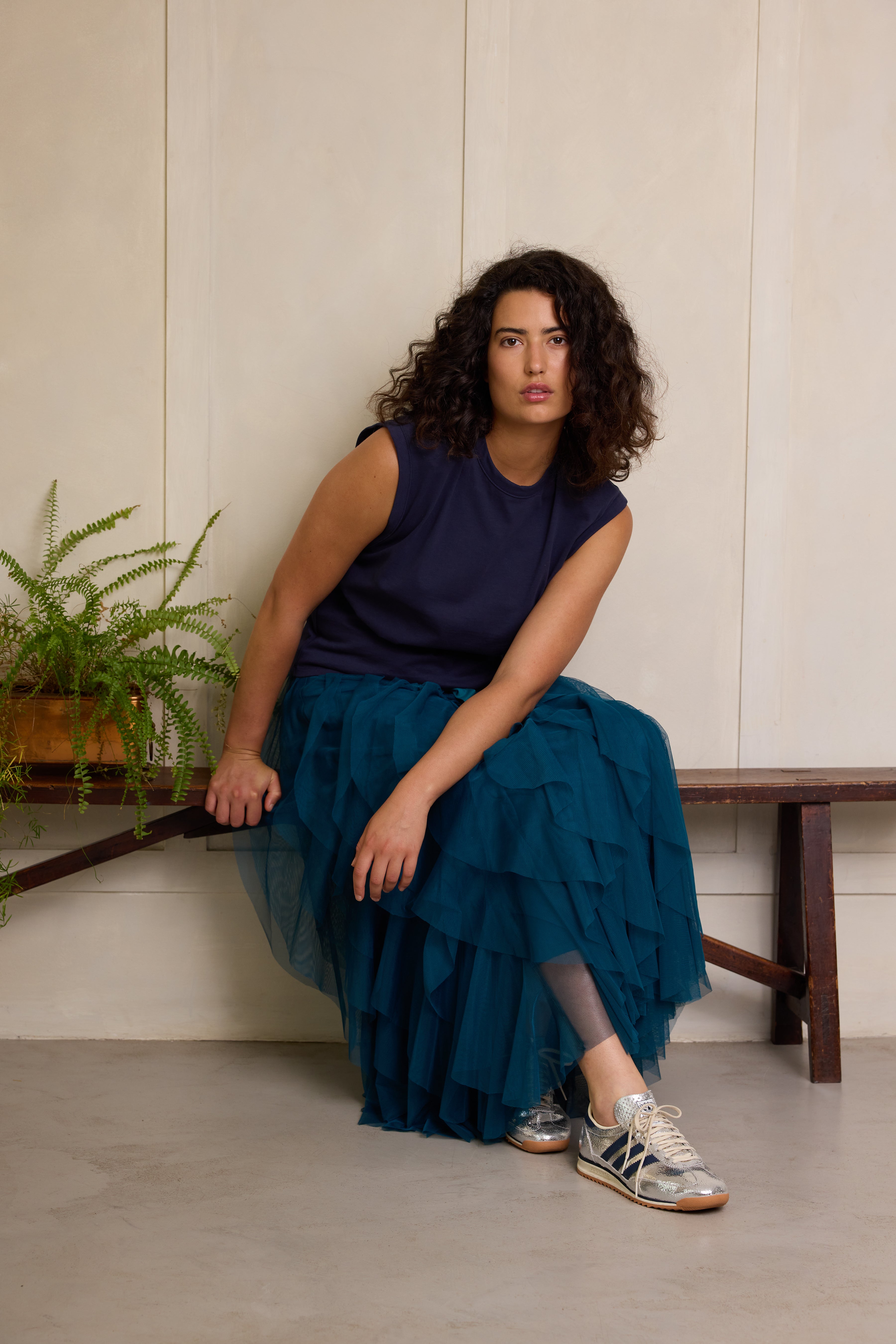 Iris Tulle Maxi Skirt - Teal