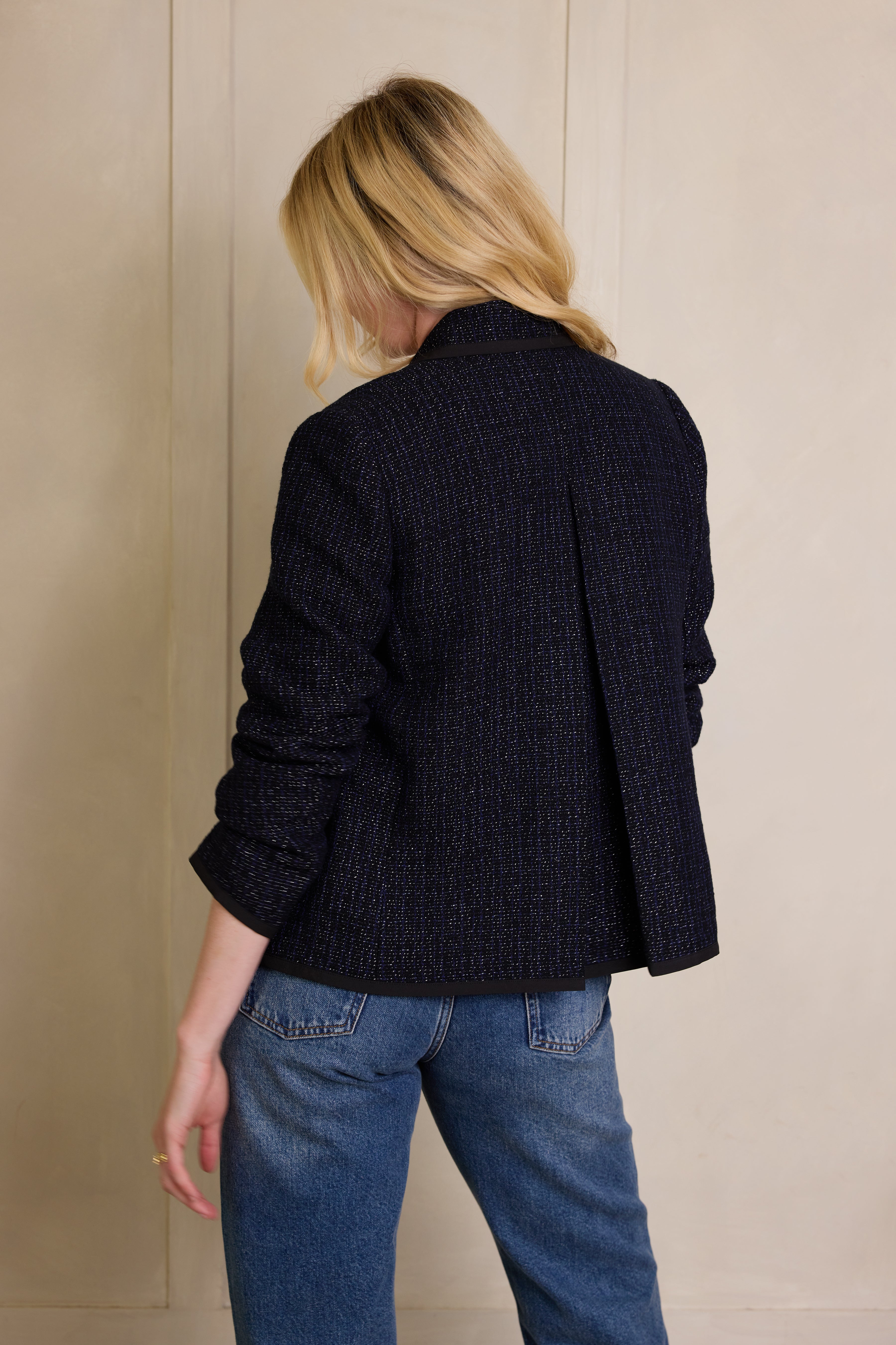 Celine Swing Jacket - Navy/Silver