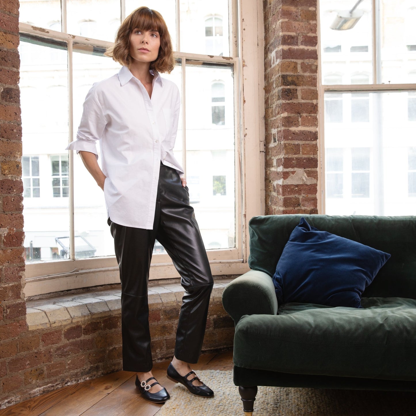 SURI BIO PU STRAIGHT LEG TROUSERS BLACK ELEVEN LOVES