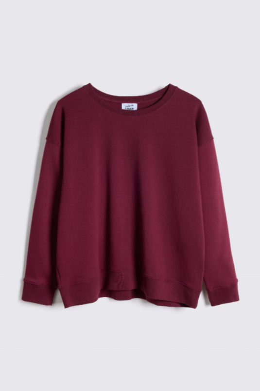 The Perfect Crew Neck Sweatshirt - Dark Cherry