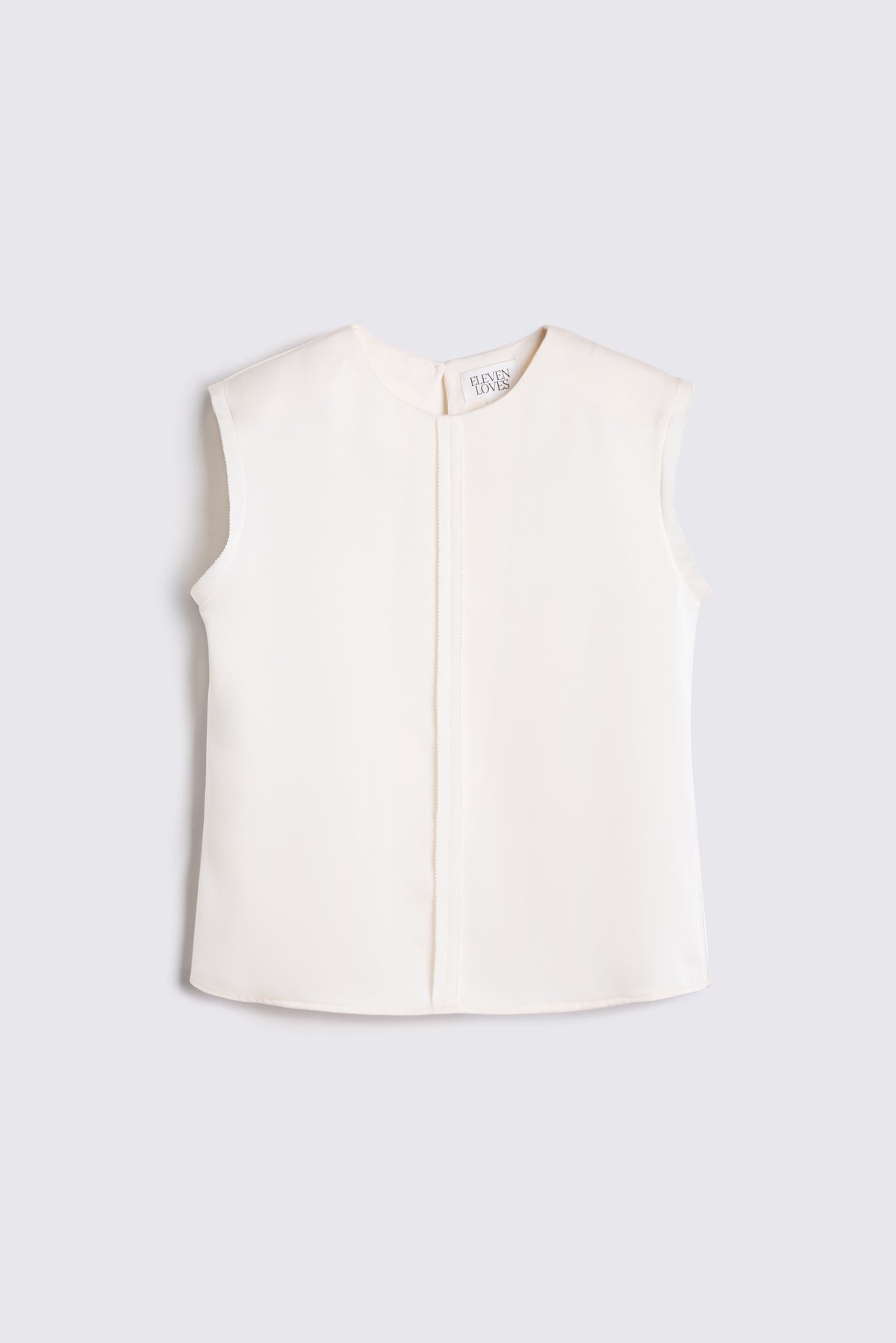 Skylar Satin Shoulder Pad T Shirt - Ivory