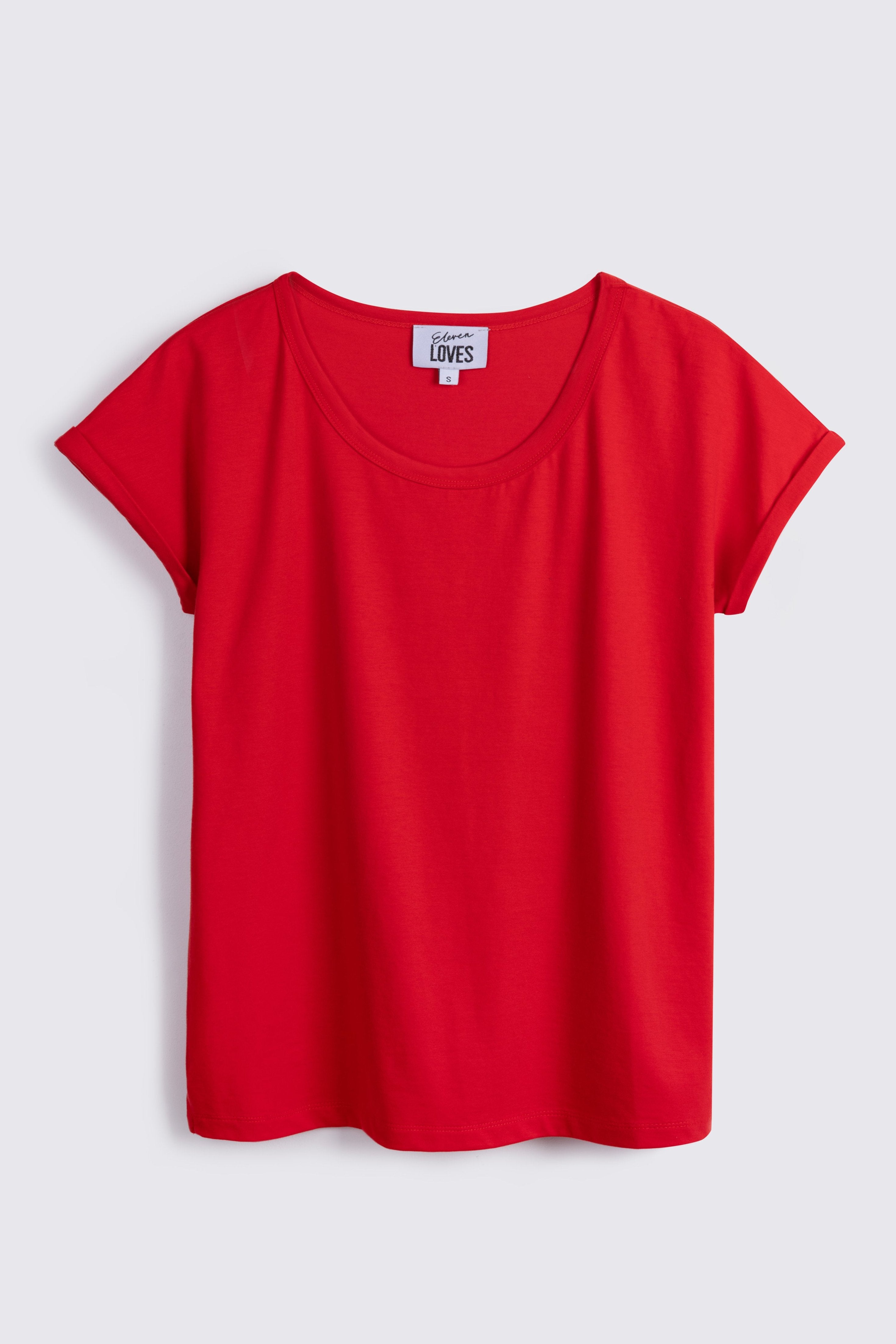 The Perfect Roll Sleeve T-Shirt - Red