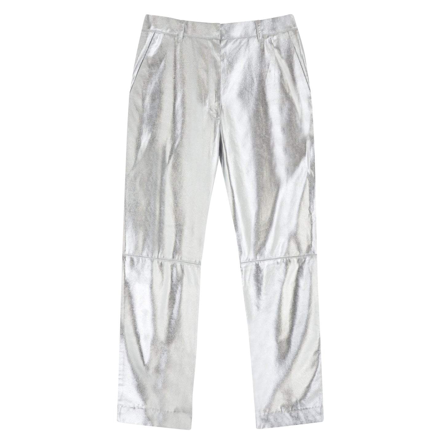 Eleven Loves elevenloves 11loves ellen loves silver trousers coated jeans straight leg silver jeans