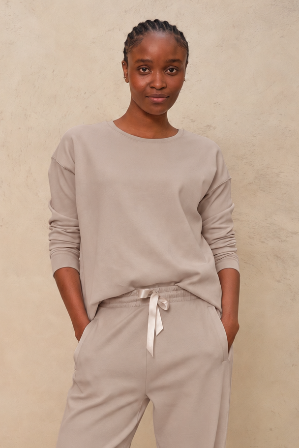 The Perfect Crew Neck Sweatshirt - Biscuit