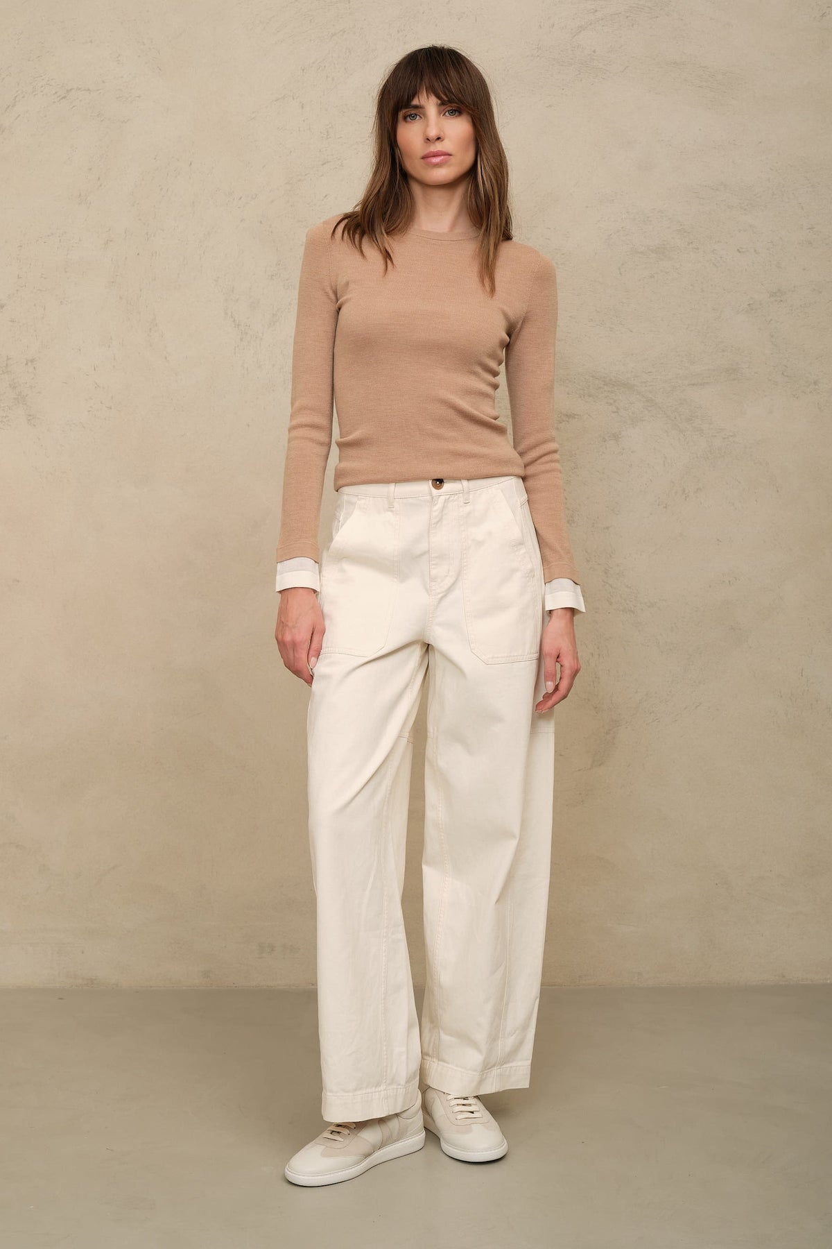Billie Barrel Leg Trousers - Ecru