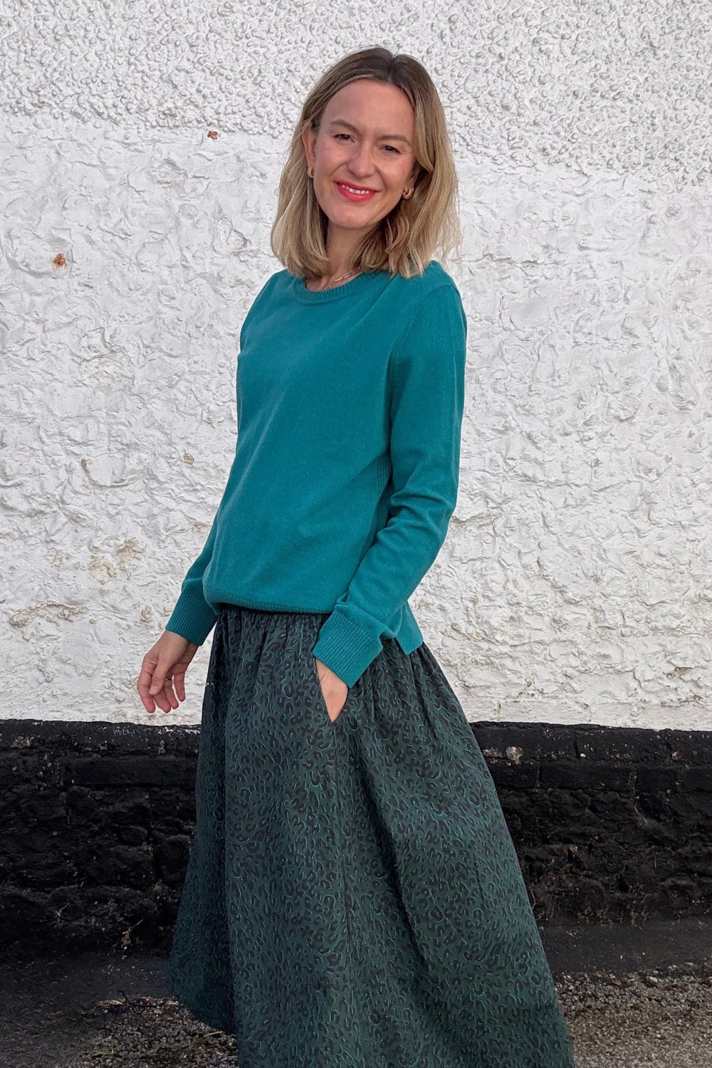 Alex Cashmere Blend Jumper - Teal